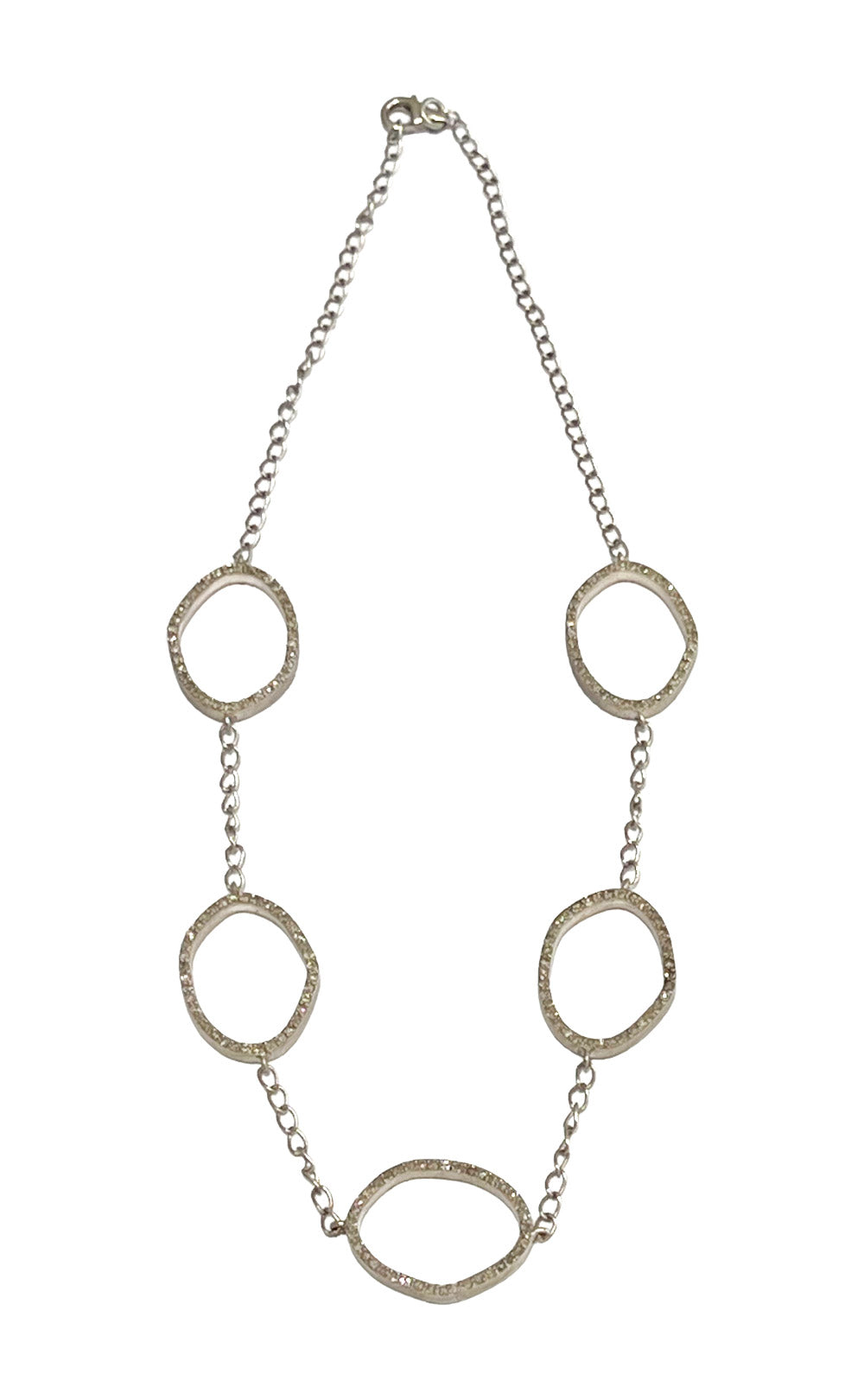 STERLING SILVER DIAMOND CIRCLES NECKLACE