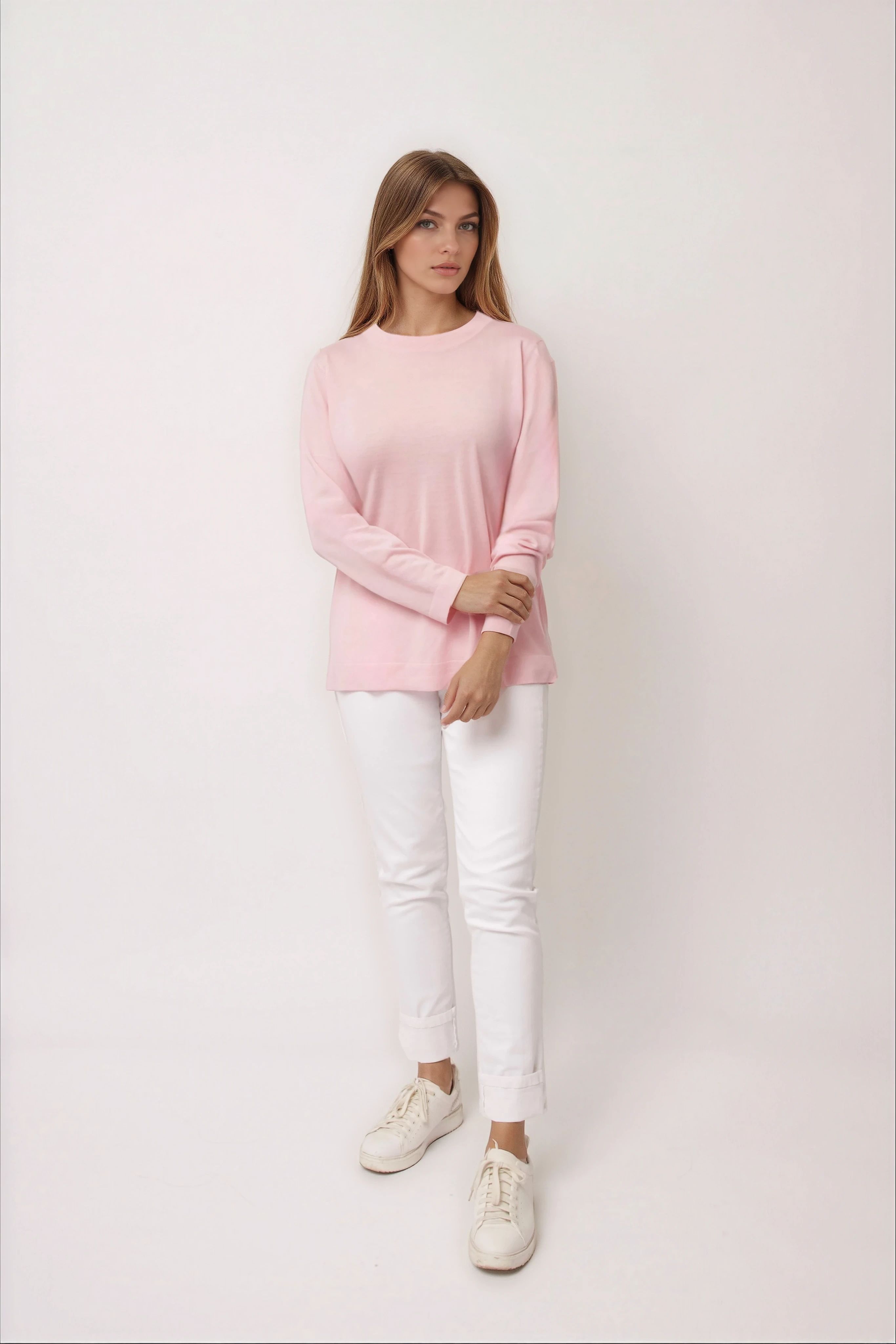 NICO LONG SLEEVE CREW & SCARF IN FINE MERINO