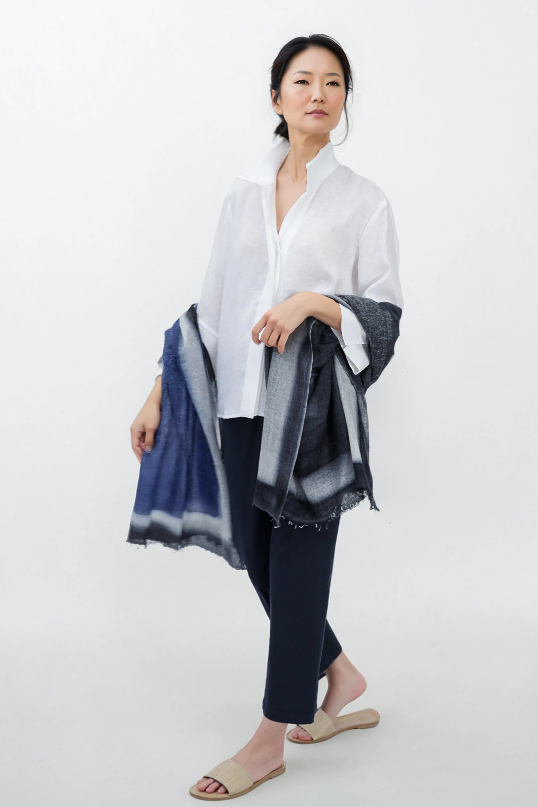 NORDIC CITY SCARF IN HAND DYED CASHMERE