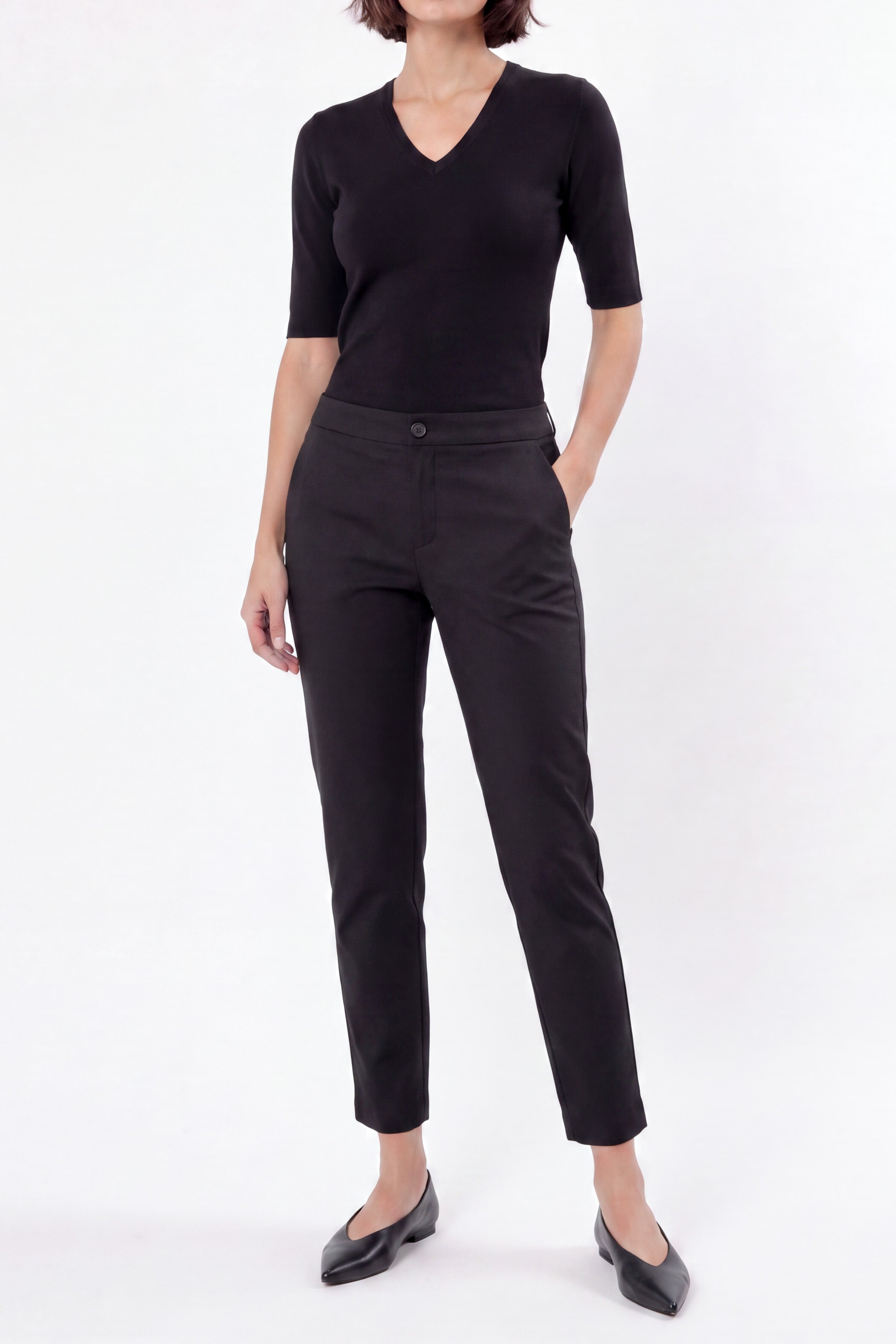 PASCAL BACK SEAMED PANT IN ITALIAN STRETCH COTTON