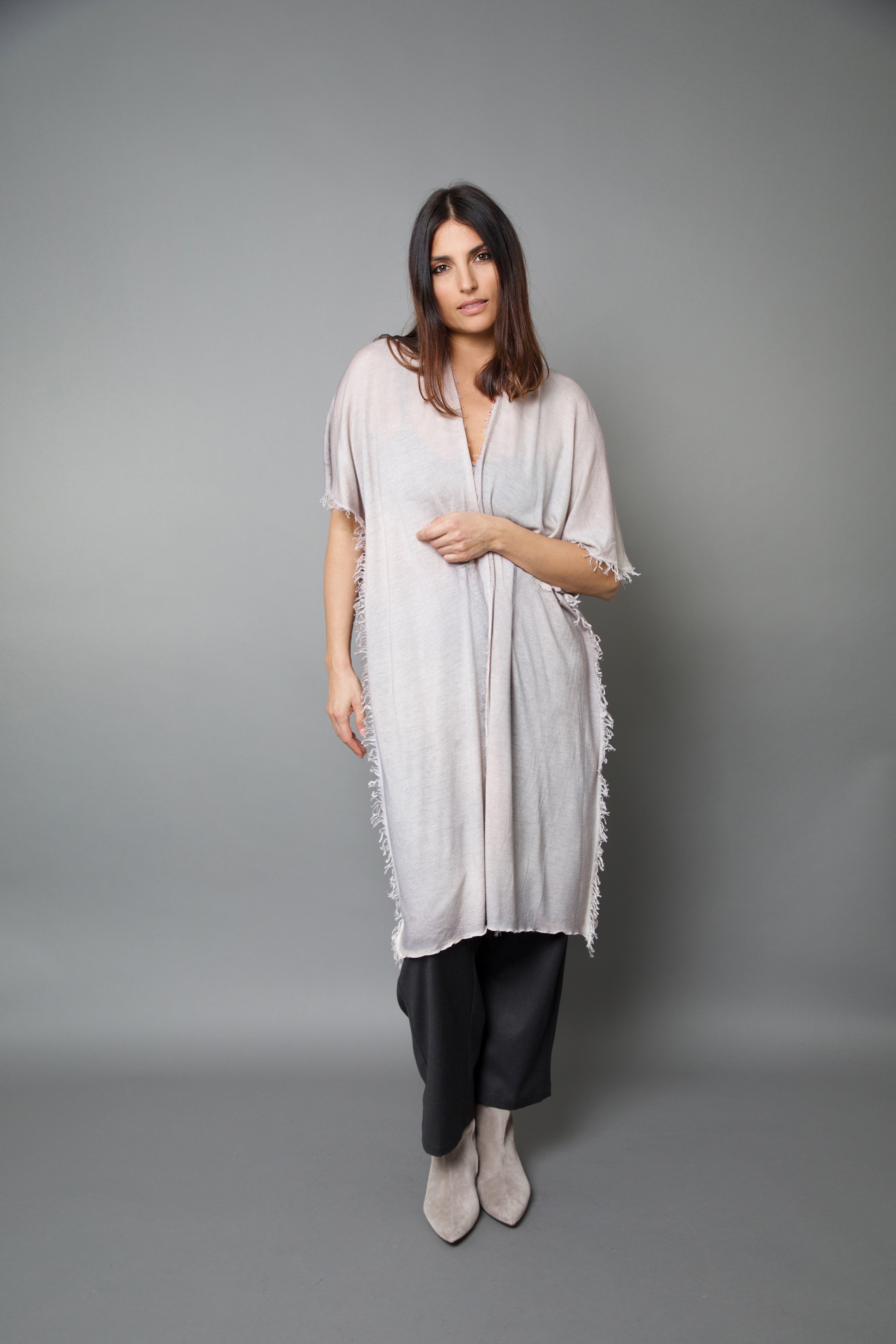 PATNA CARDIGAN IN HAND-DYED CASHMERE SAND DUNE