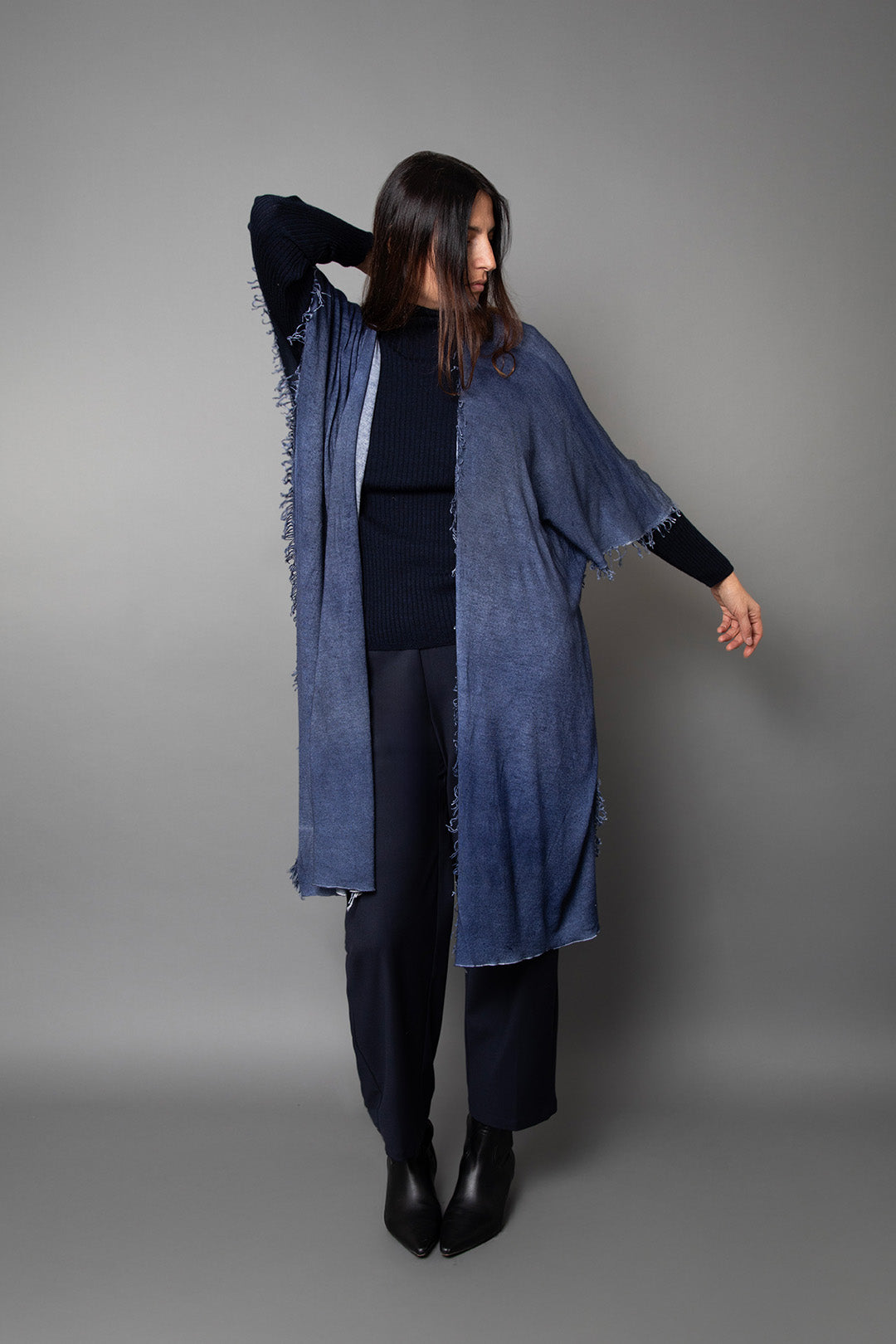 PATNA CARDIGAN IN HAND-DYED CASHMERE MIDNIGHT NAVY