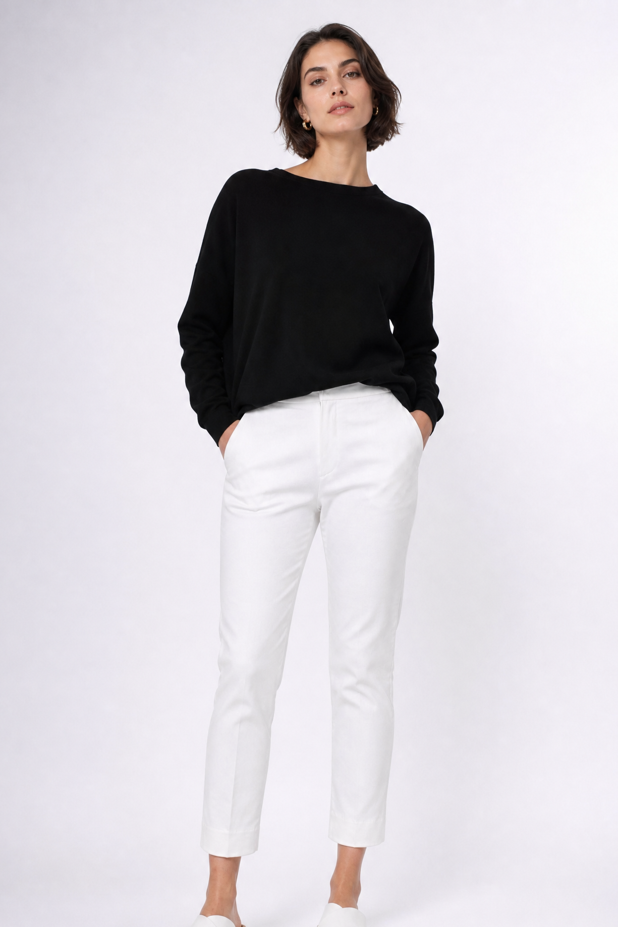 PEYTON ANGLE POCKET TROUSER IN STRETCH DENIM
