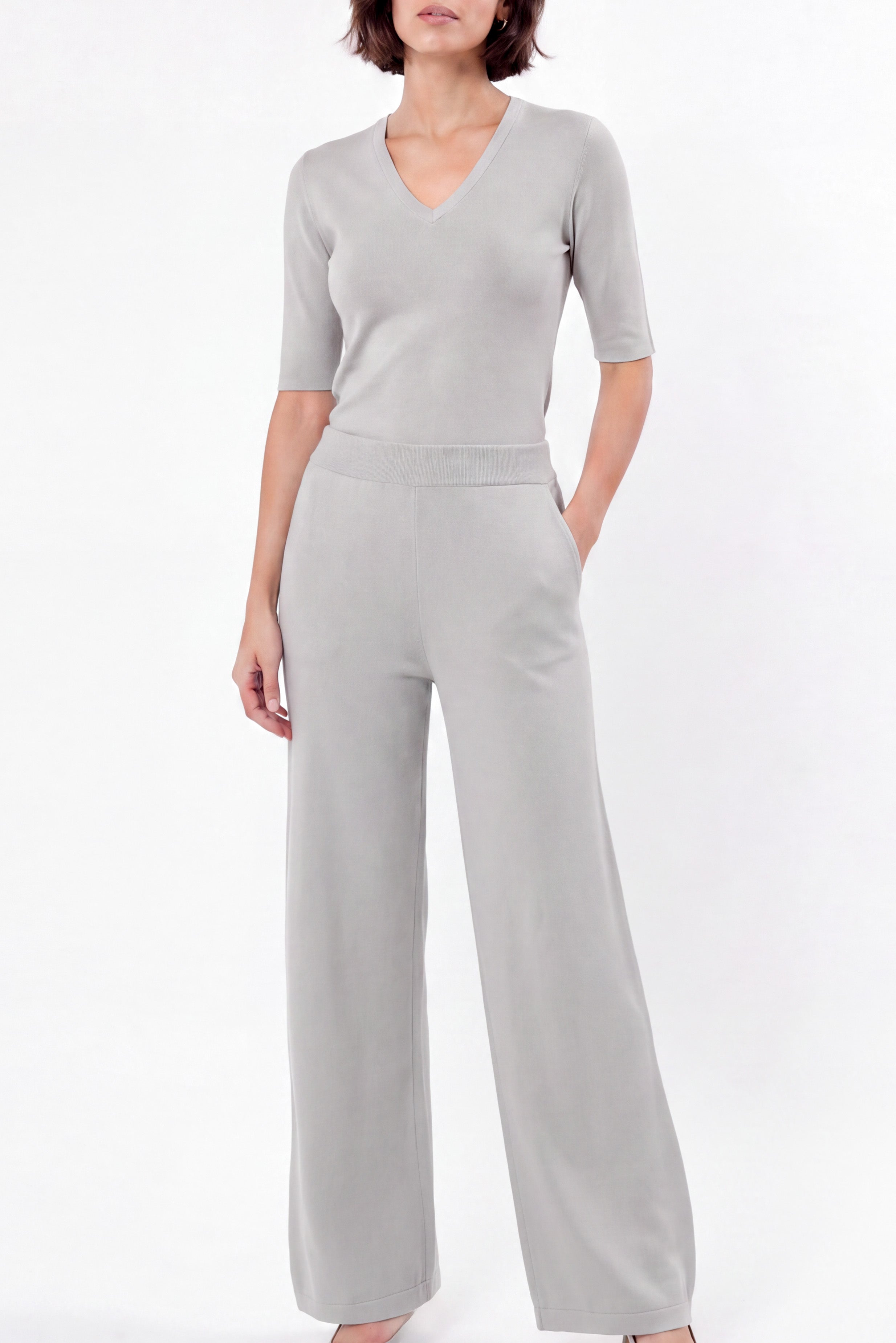 PIERO WIDE LEG PANT 100% ITALIAN COTTON