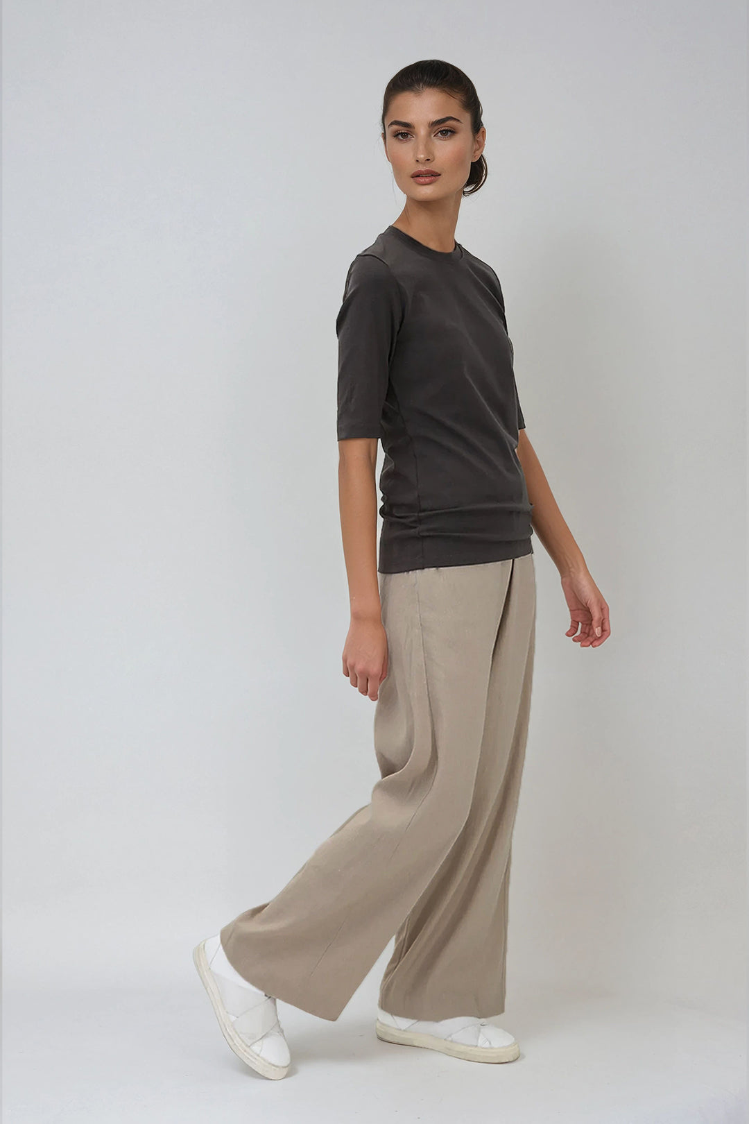 PIETRA WIDE LEG PANT IN LINEN COTTON STRETCH