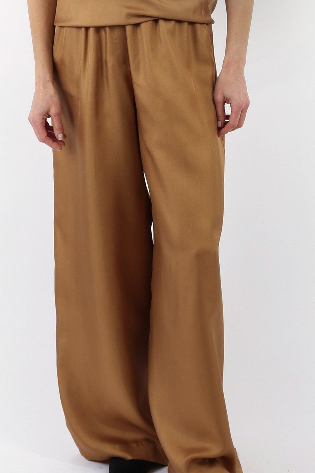 PRIYA SILK TWILL WIDE LEG PANT