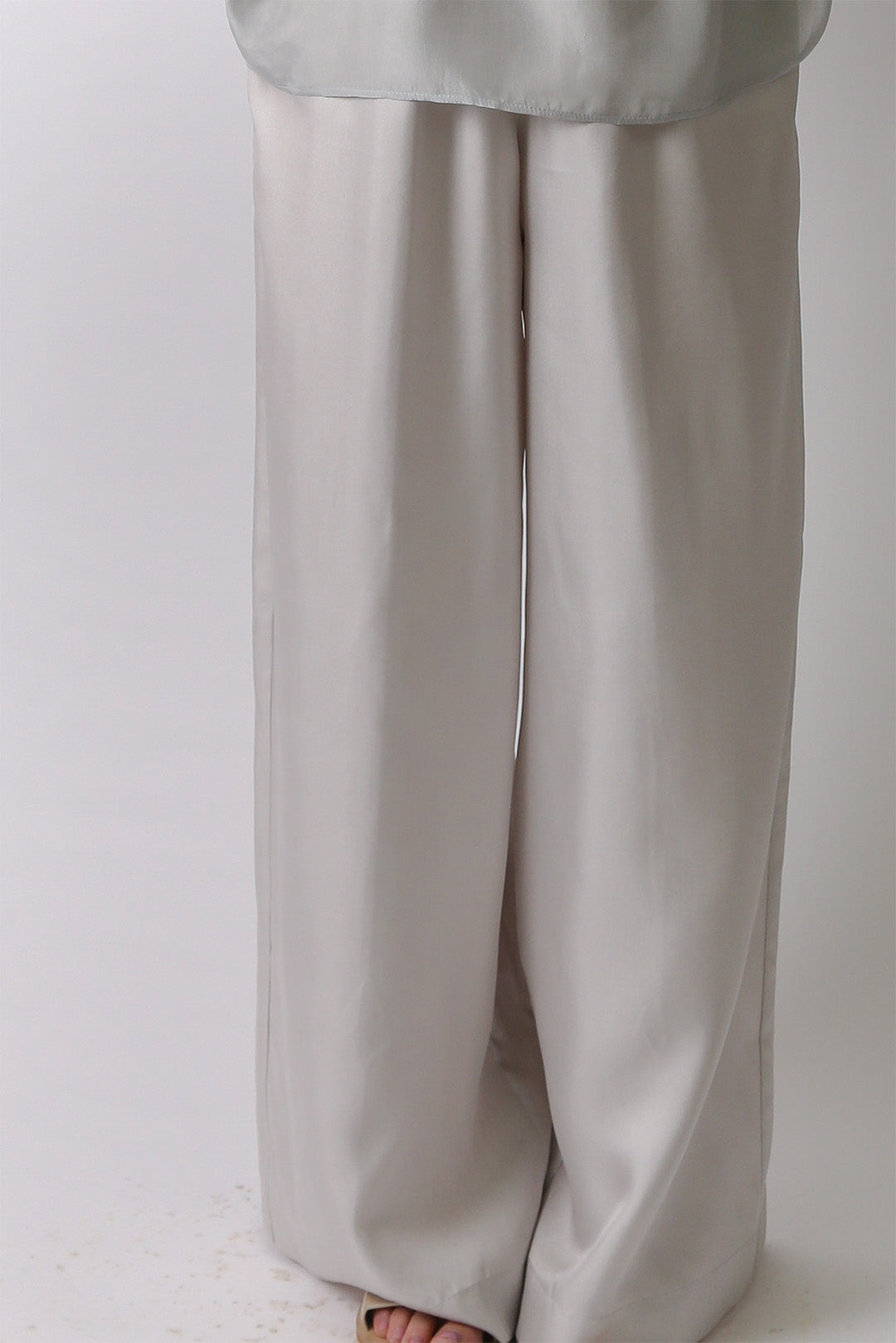 PRIYA SILK TWILL WIDE LEG PANT