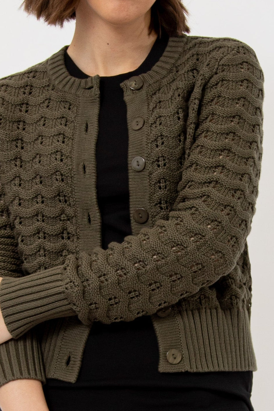 QUINN CARDIGAN IN ITALIAN COTTON KNIT