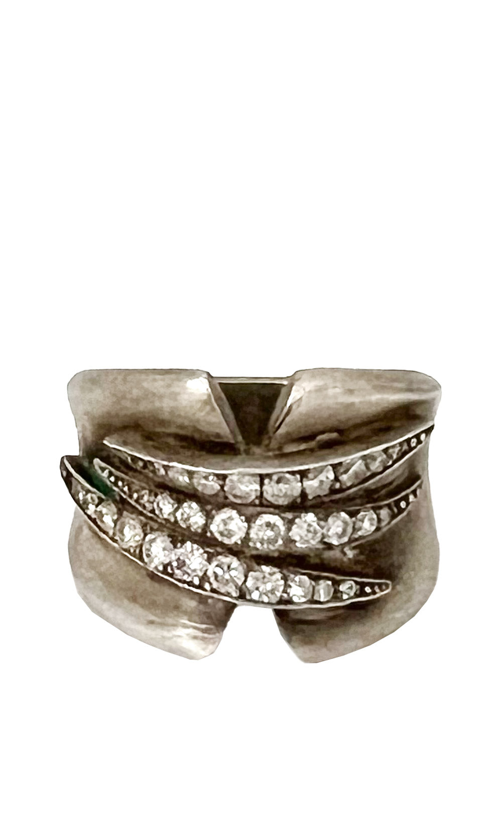 STERLING SILVER DIAMOND RING