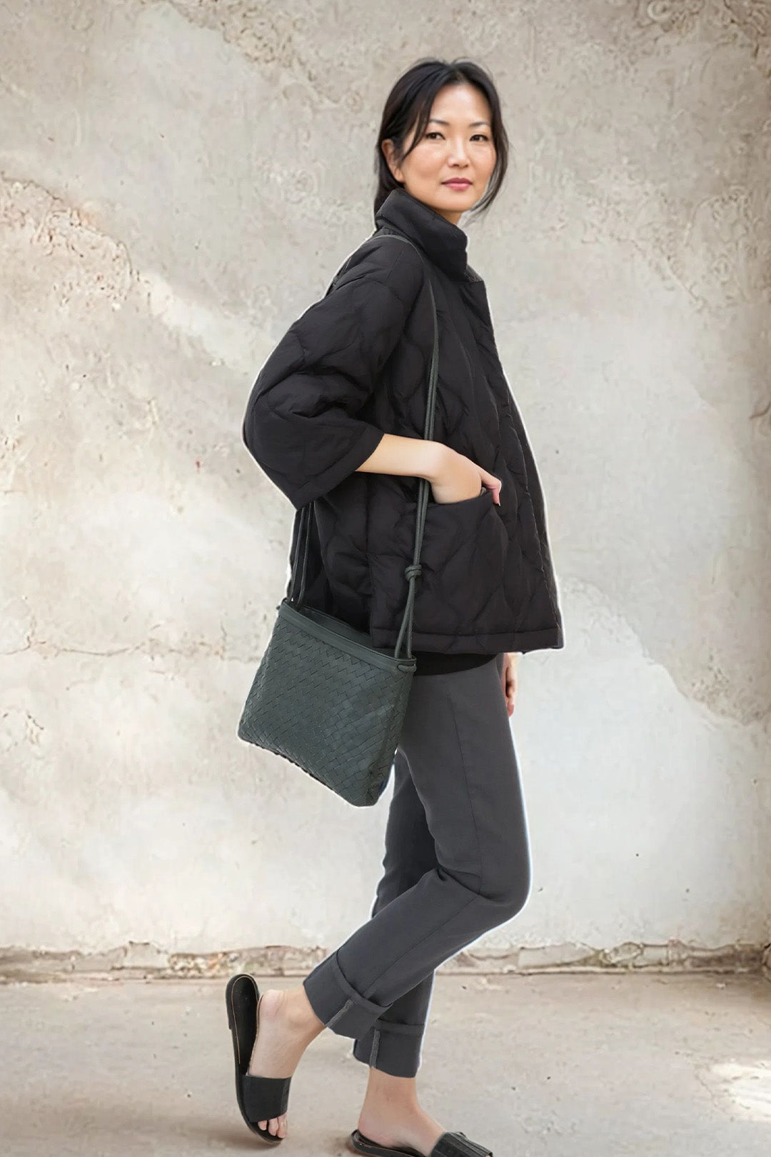 BELLIZZI BAG IN WOVEN ITALIAN LEATHER FOREST