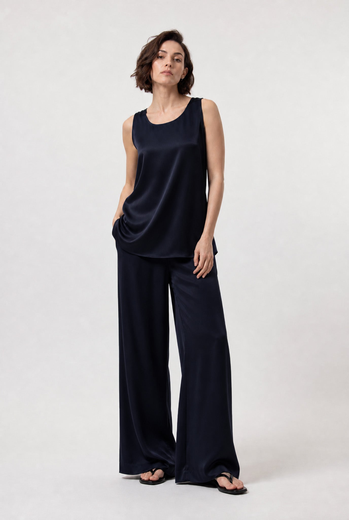 SABINA SILK TWILL TANK TOP