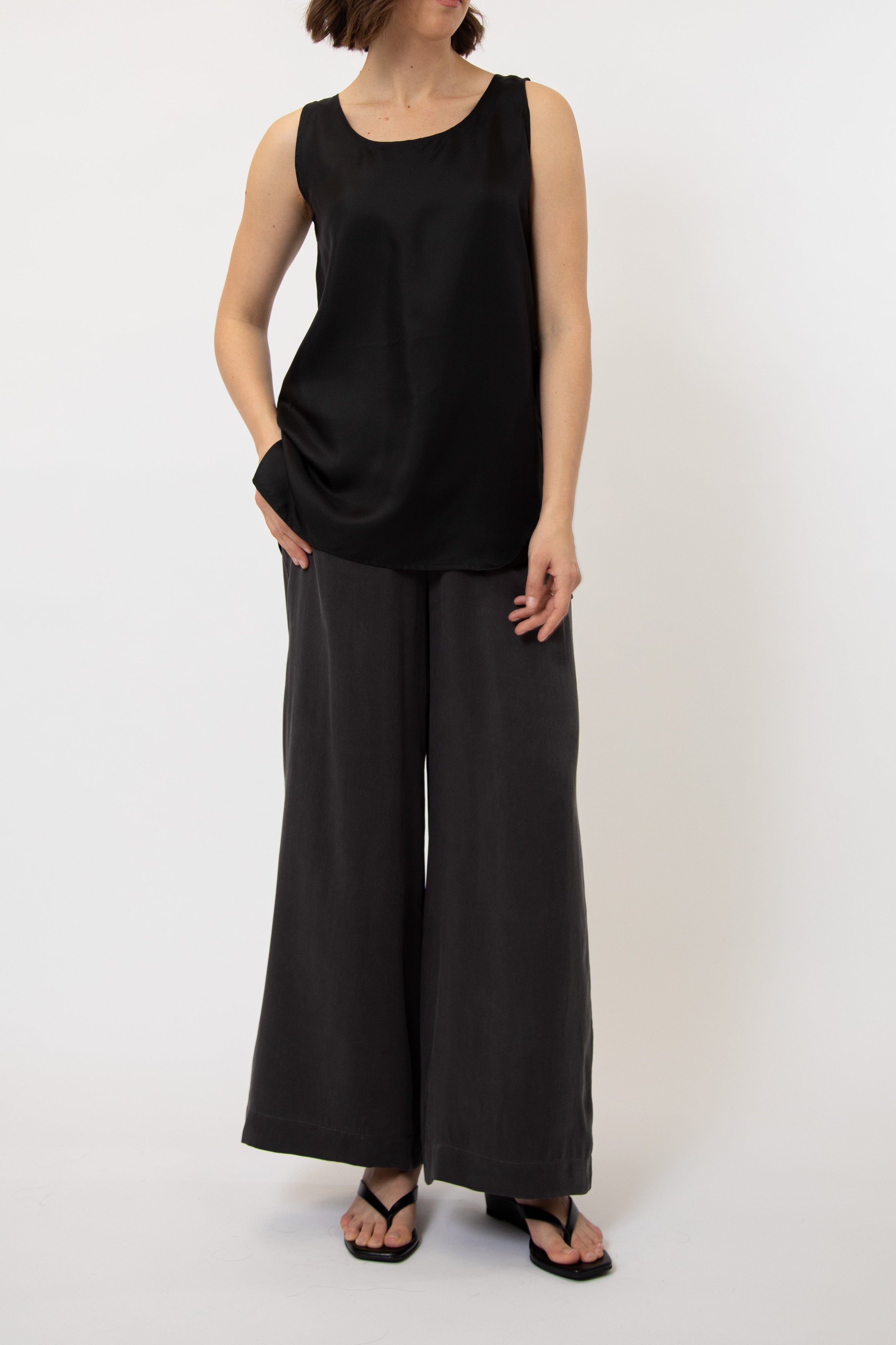 SABINA SILK TWILL TANK TOP