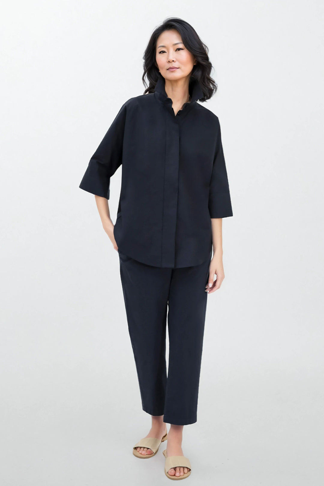 SAHANA DOLMAN SHIRT IN COTTON POPLIN