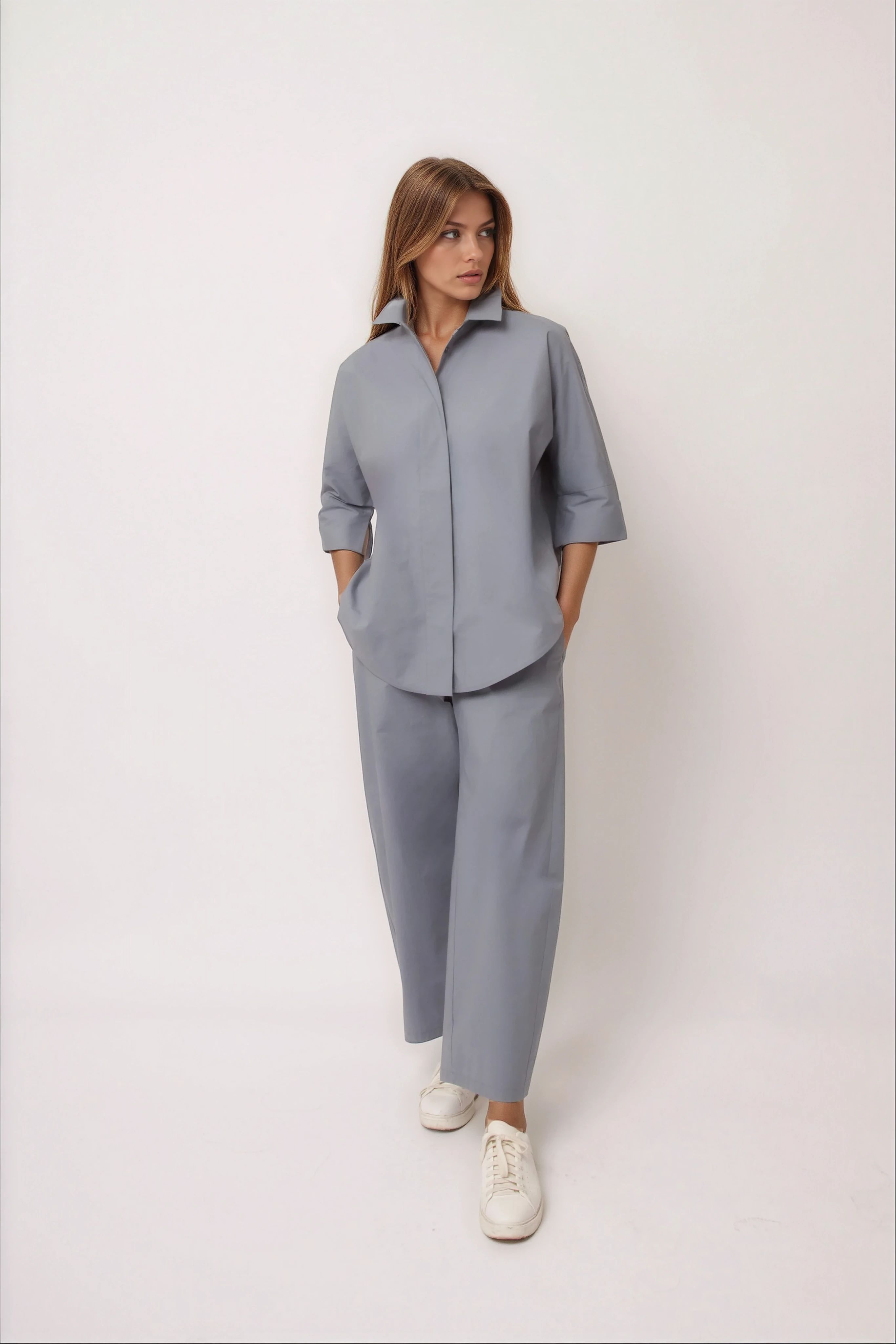 SAHANA DOLMAN SHIRT IN COTTON POPLIN