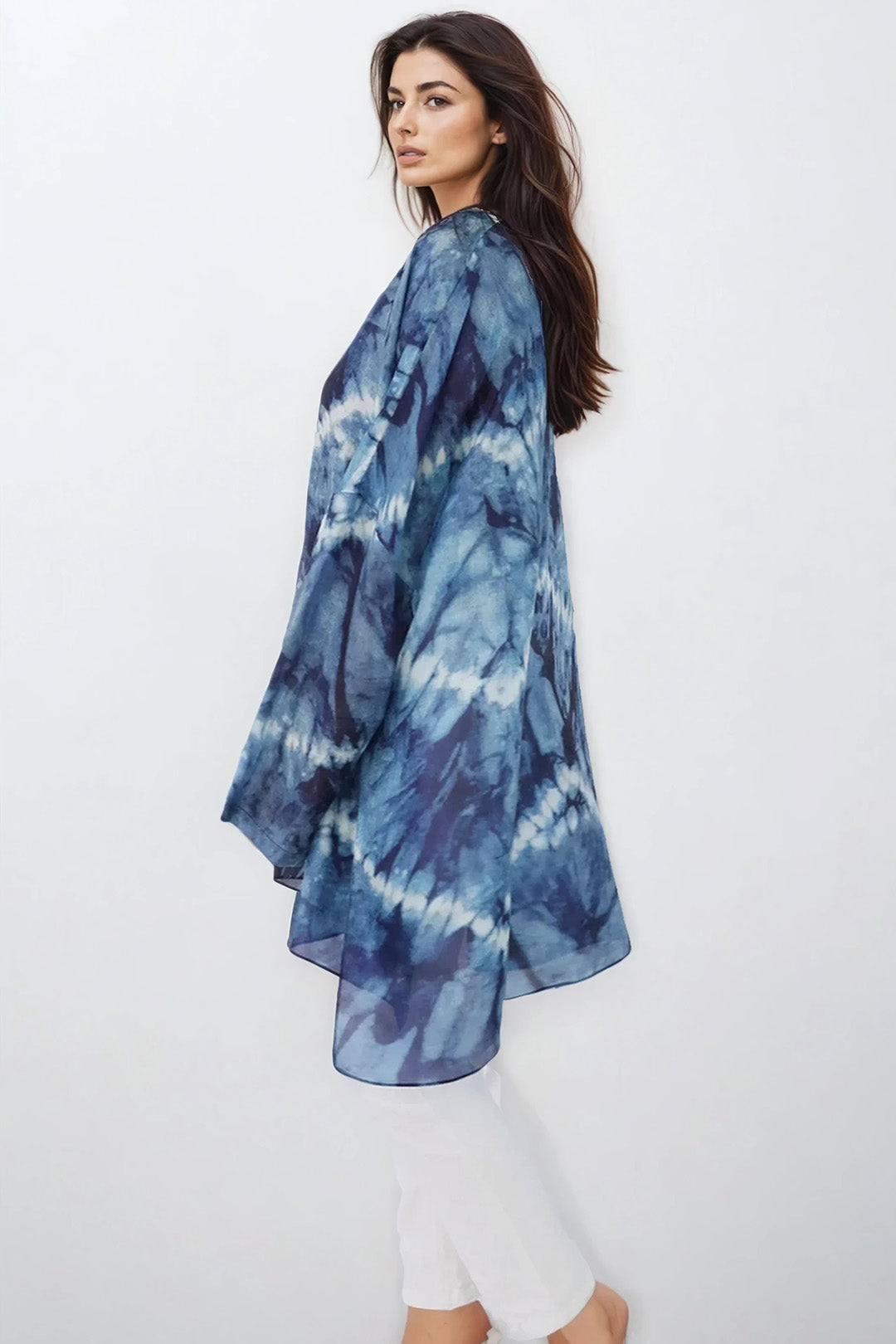 SAMIRA ONE-SIZE TUNIC IN  LIGHTWEIGHT PRINTED SILK VOILE FLORENCE
