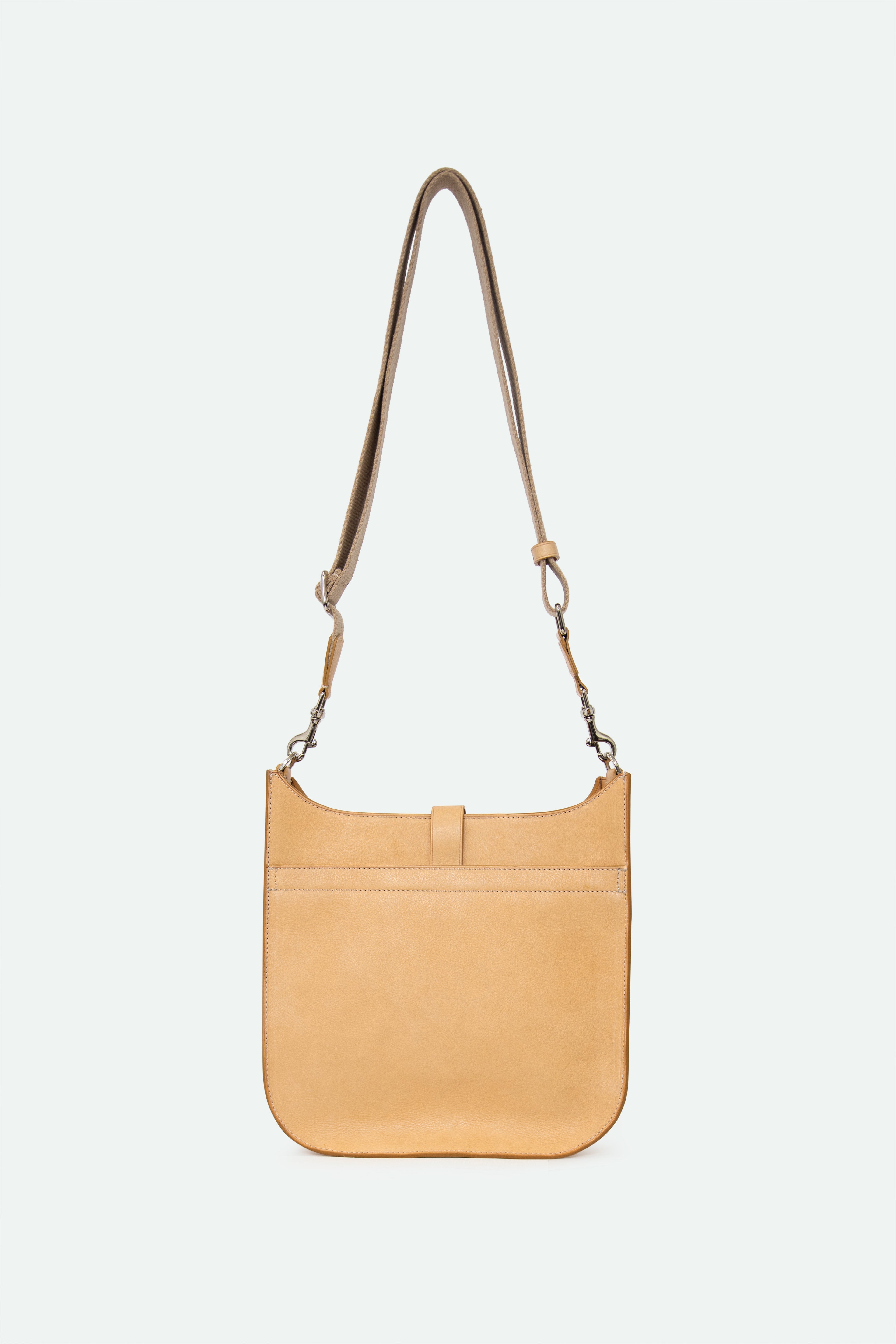 GIA ITALIAN LEATHER CROSSBODY BAG IN GOLDEN SAND