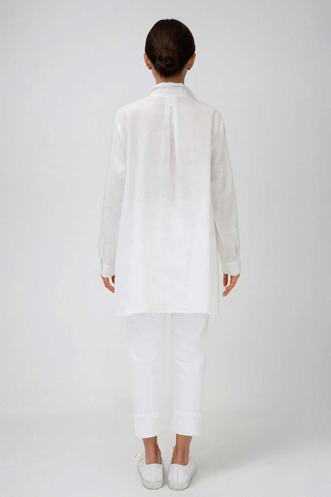 SELLA SHIRT IN ITALIAN LINEN YELLOW PEACH MELANGE
