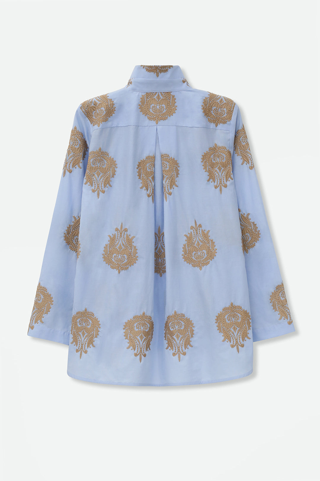 SIMONE ITALIAN COTTON SHIRT WITH GOLDEN EMBROIDERY