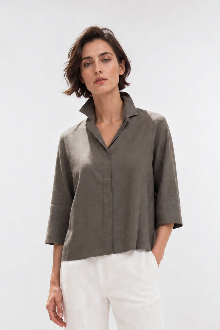 SORELLA SHIRT IN ITALIAN LINEN STRETCH