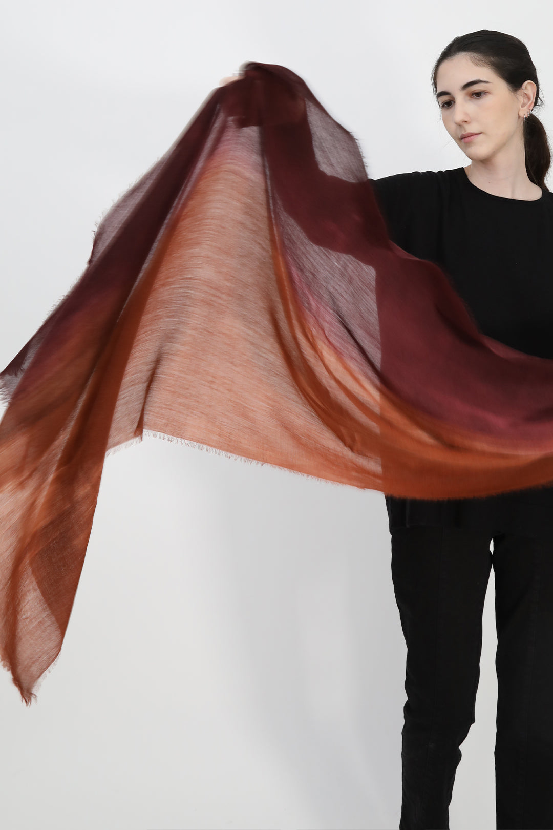 SPICED BORDEAUX ITALIAN CASHMERE SCARF