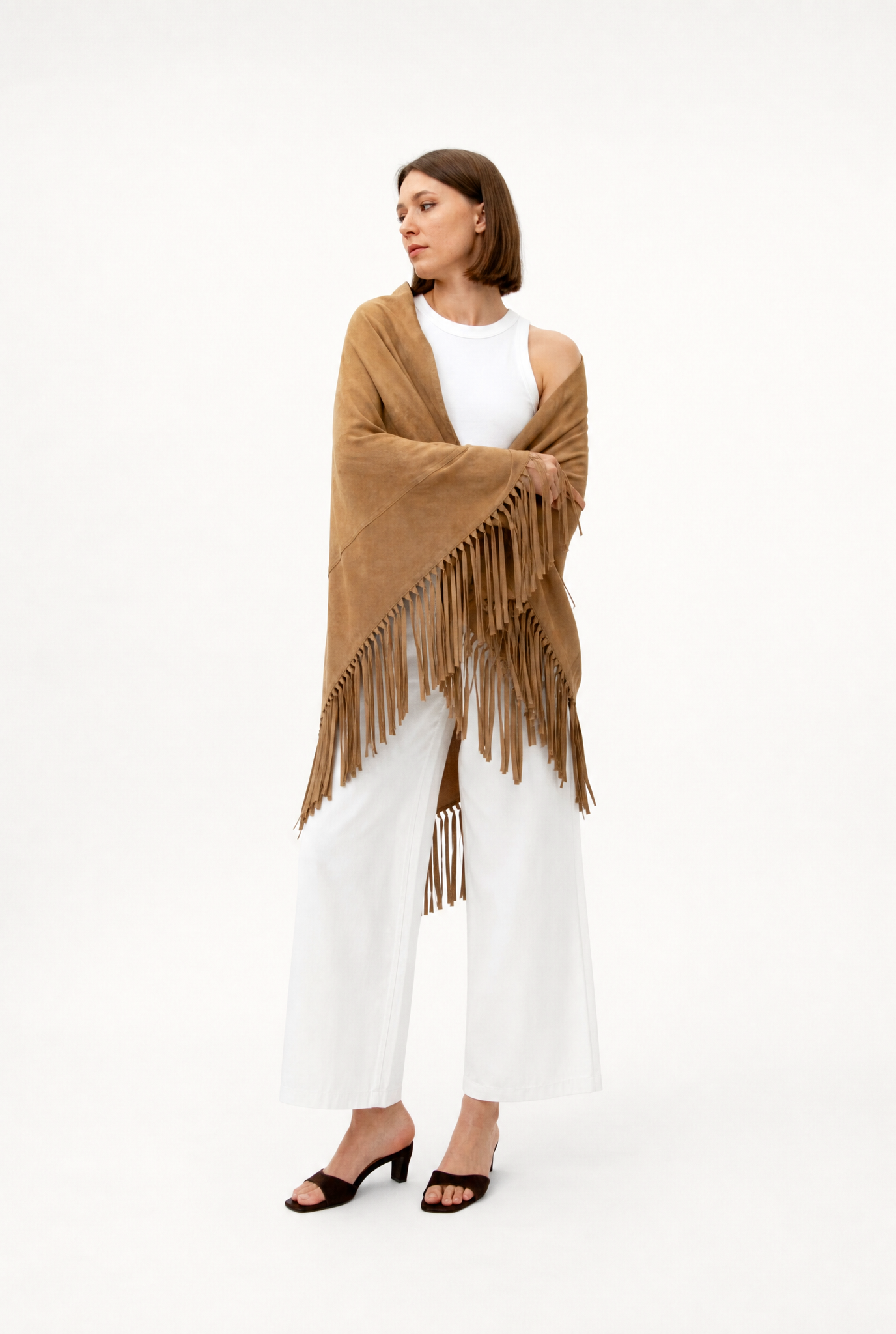 STELLAN SUEDE FRINGE WRAP IN CHAMOIS