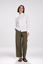 SIGNE BACK PLEATED SHIRT IN ITALIAN COTTON POPLIN STRETCH