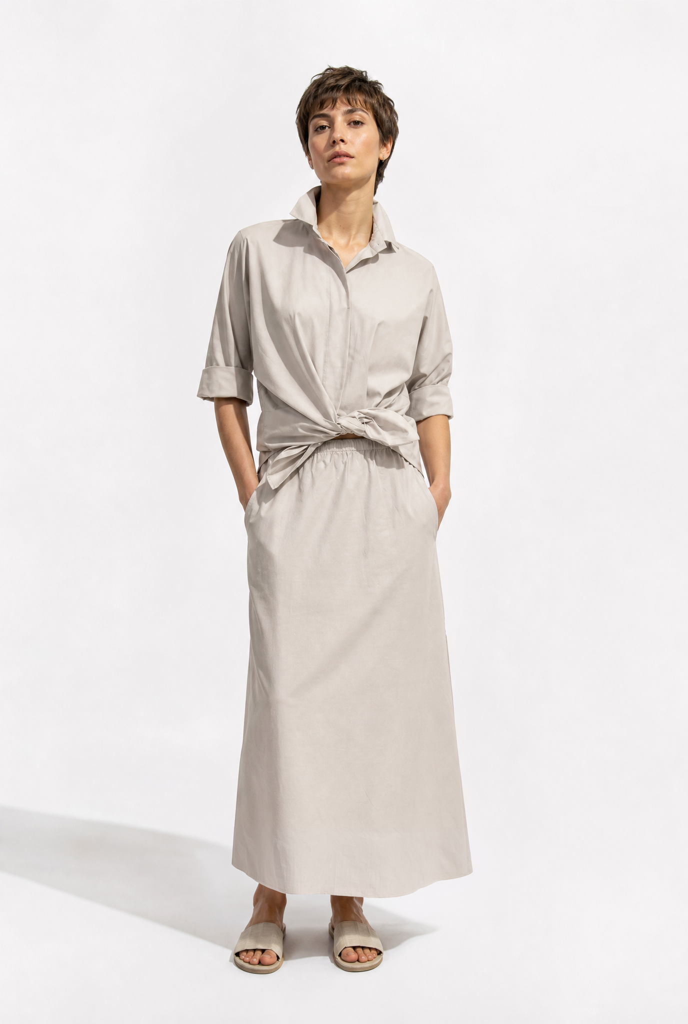 LANEY SKIRT IN ITALIAN FINE STRETCH COTTON