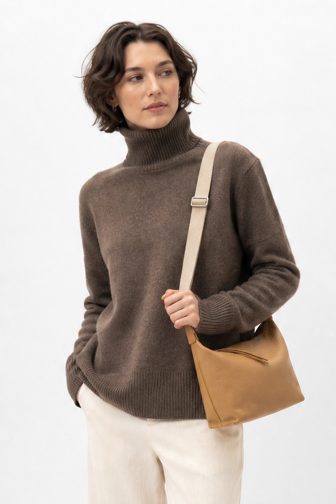 RAVELLO HANDBAG IN FRENCH CALFSKIN GOLDEN SAND
