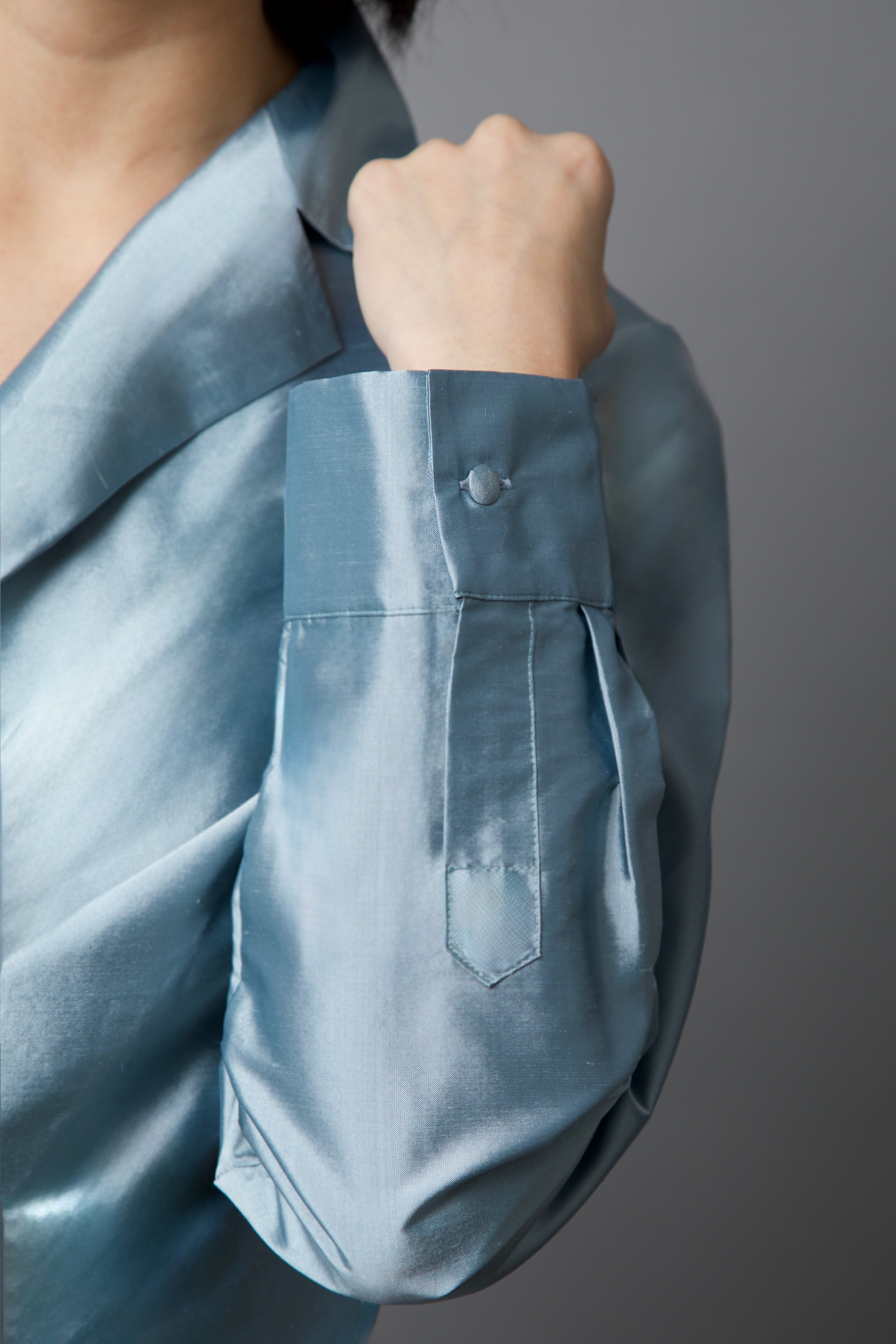 TORINO WRAP SHIRT IN DUPIONI SILK