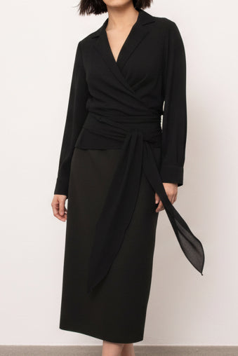 TORINO WRAP SHIRT IN SILK CREPE