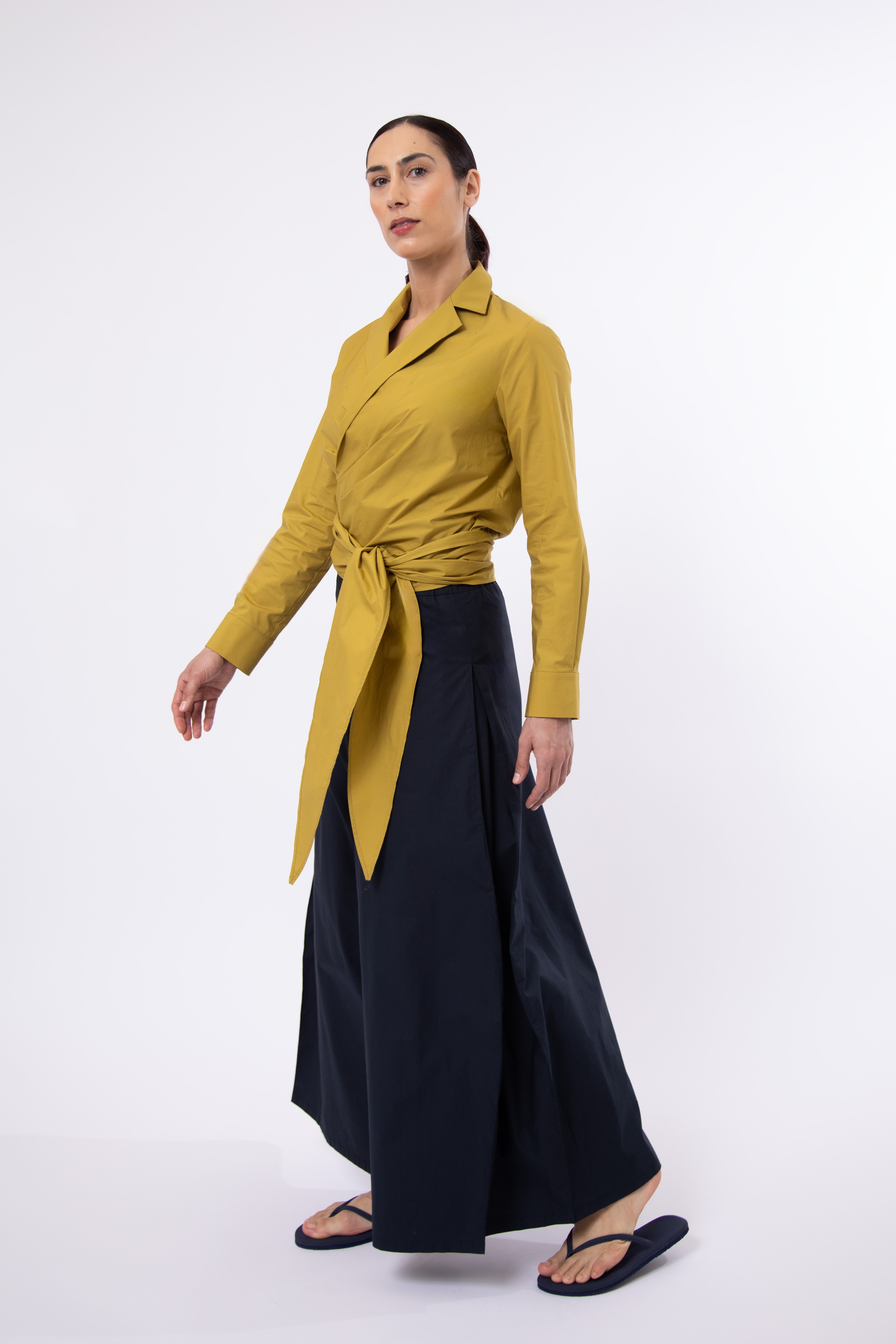 PETAL PANT IN ITALIAN FINE STRETCH COTTON