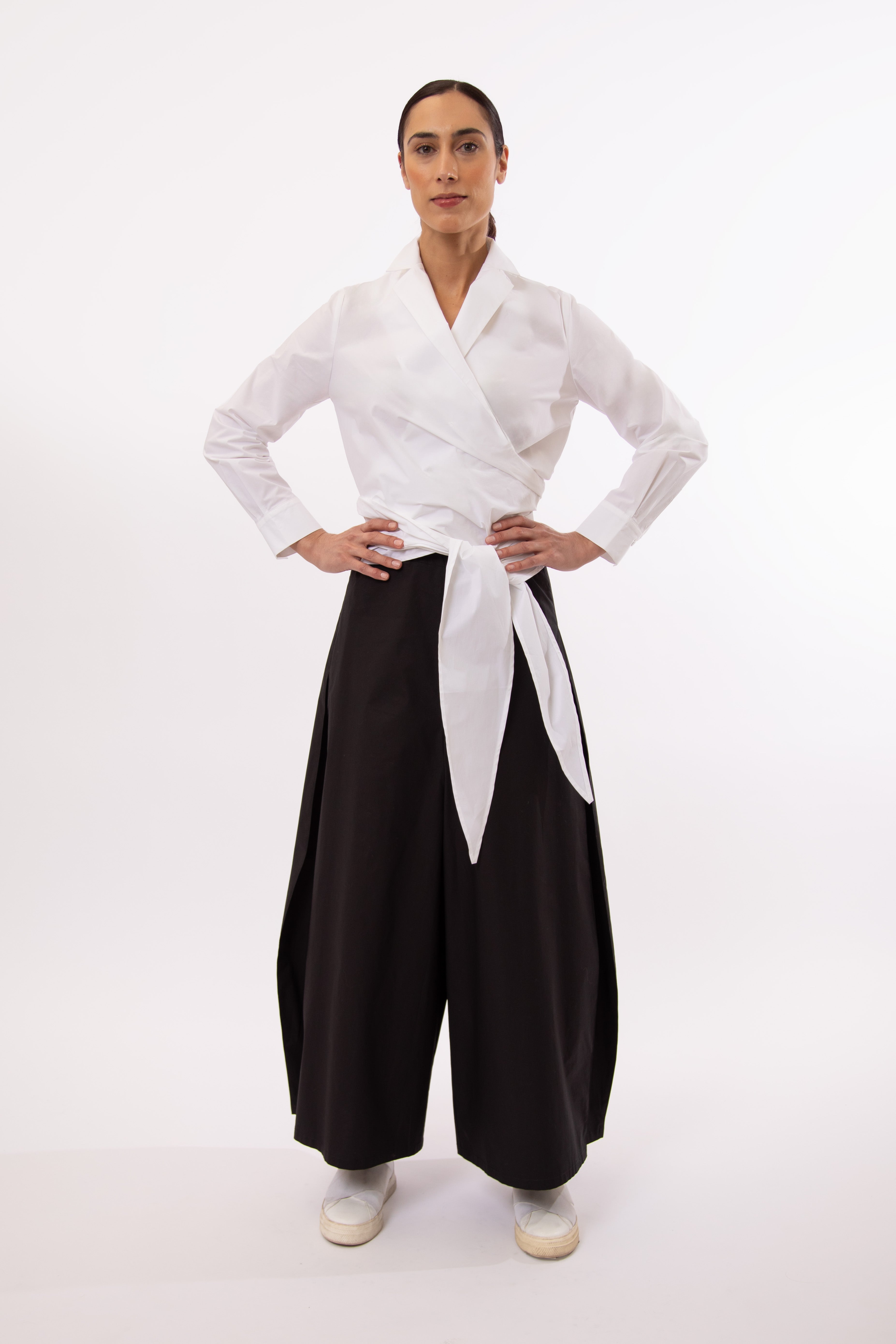 TORINO WRAP SHIRT IN ITALIAN FINE STRETCH COTTON