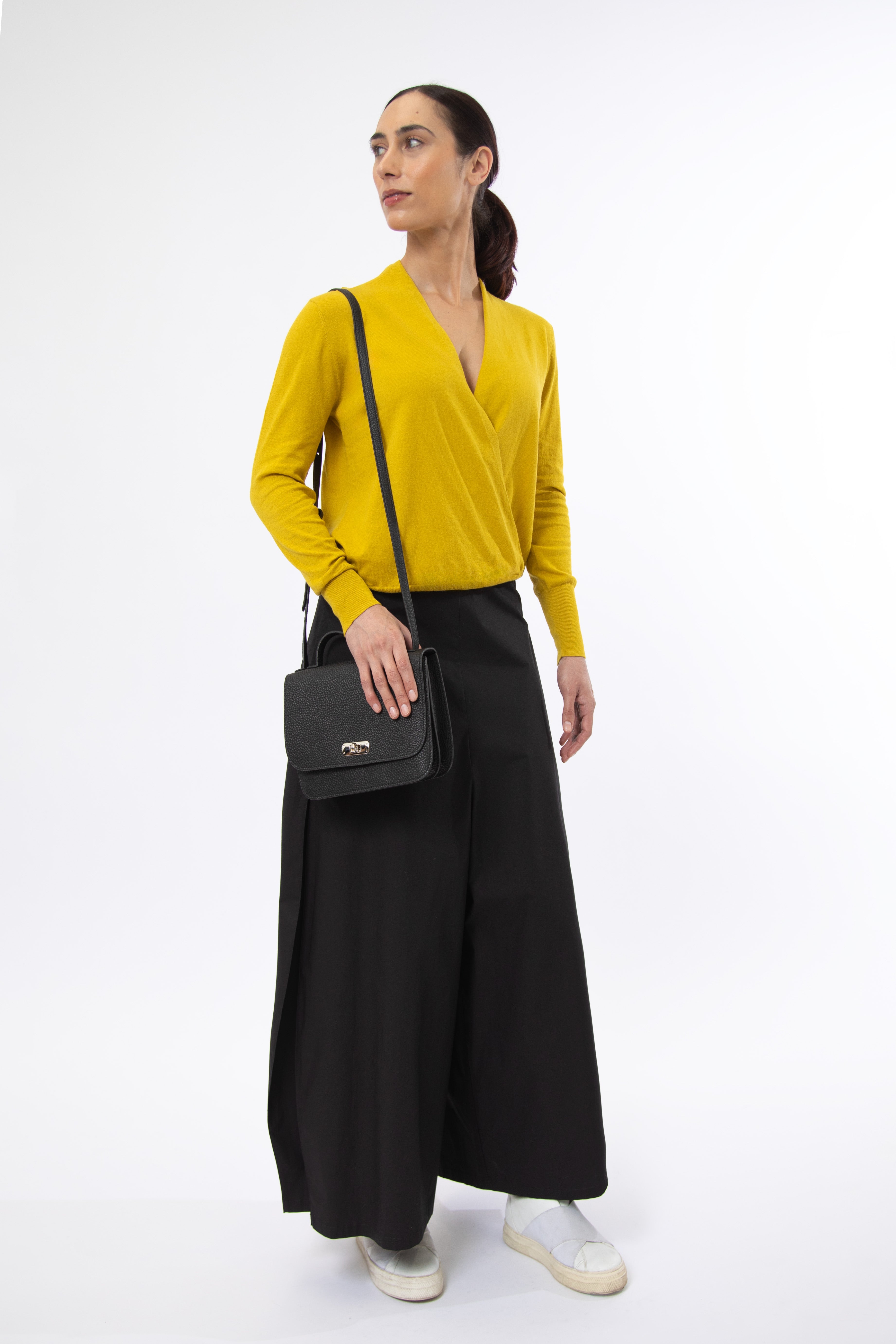 TORY ITALIAN COTTON SURPLICE WRAP TOP