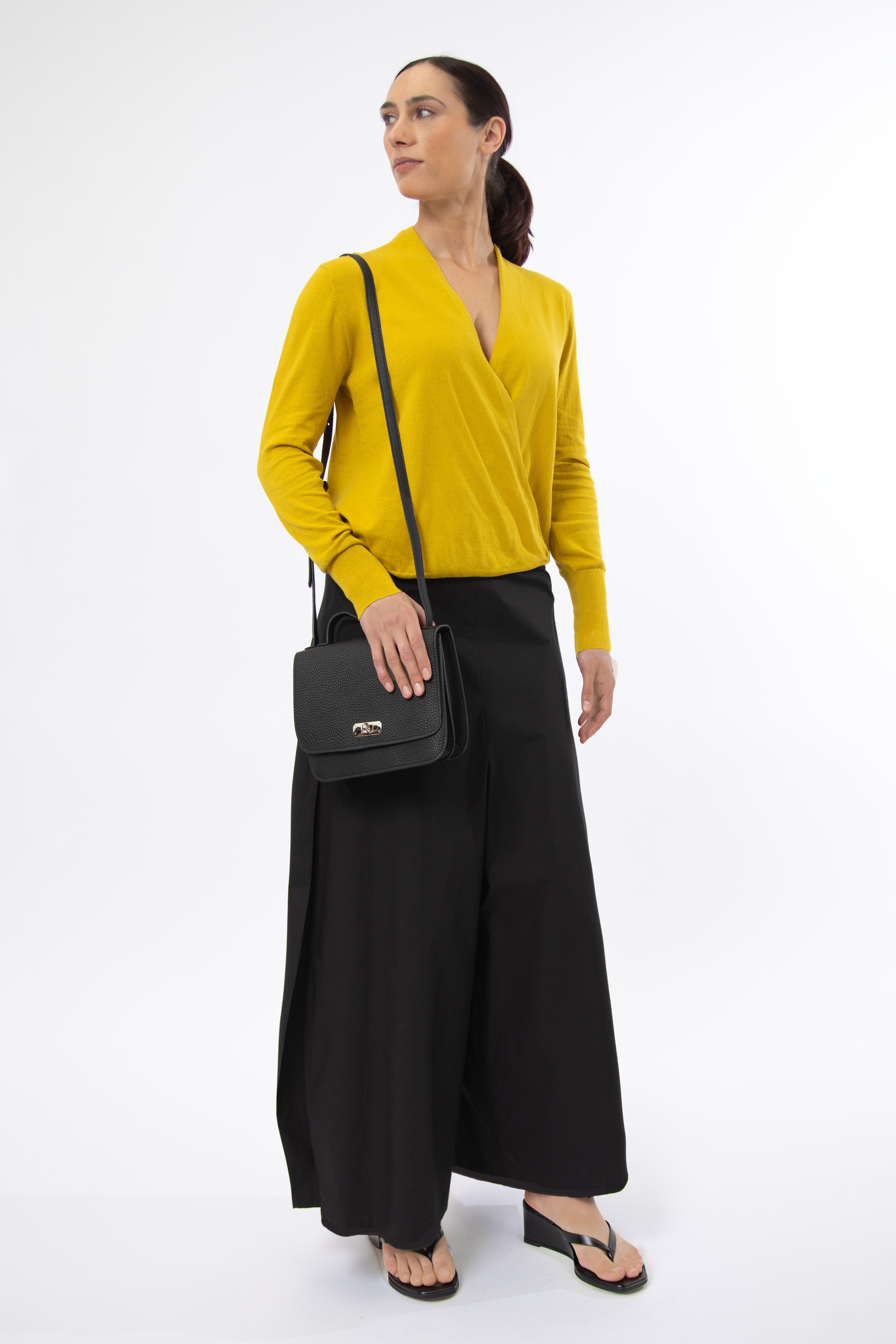 TORY ITALIAN COTTON SURPLICE WRAP TOP