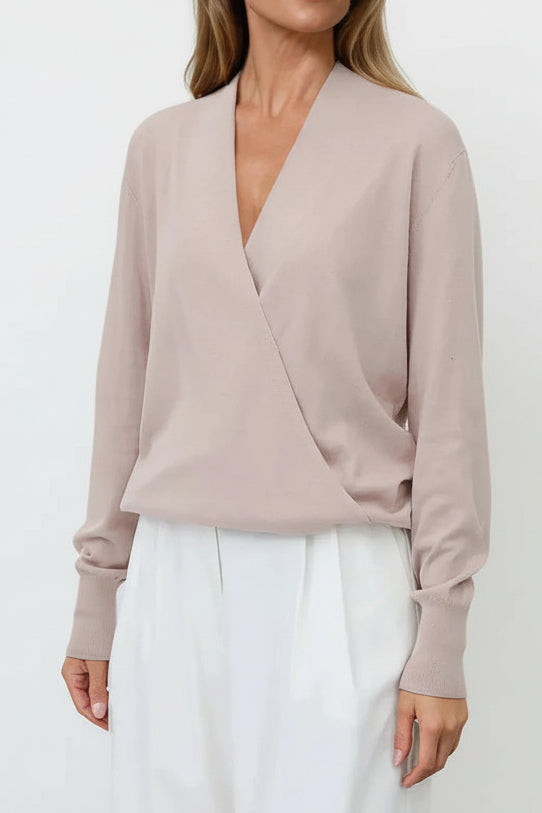 TORY ITALIAN COTTON SURPLICE WRAP TOP