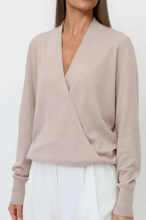 TORY ITALIAN COTTON SURPLICE WRAP TOP