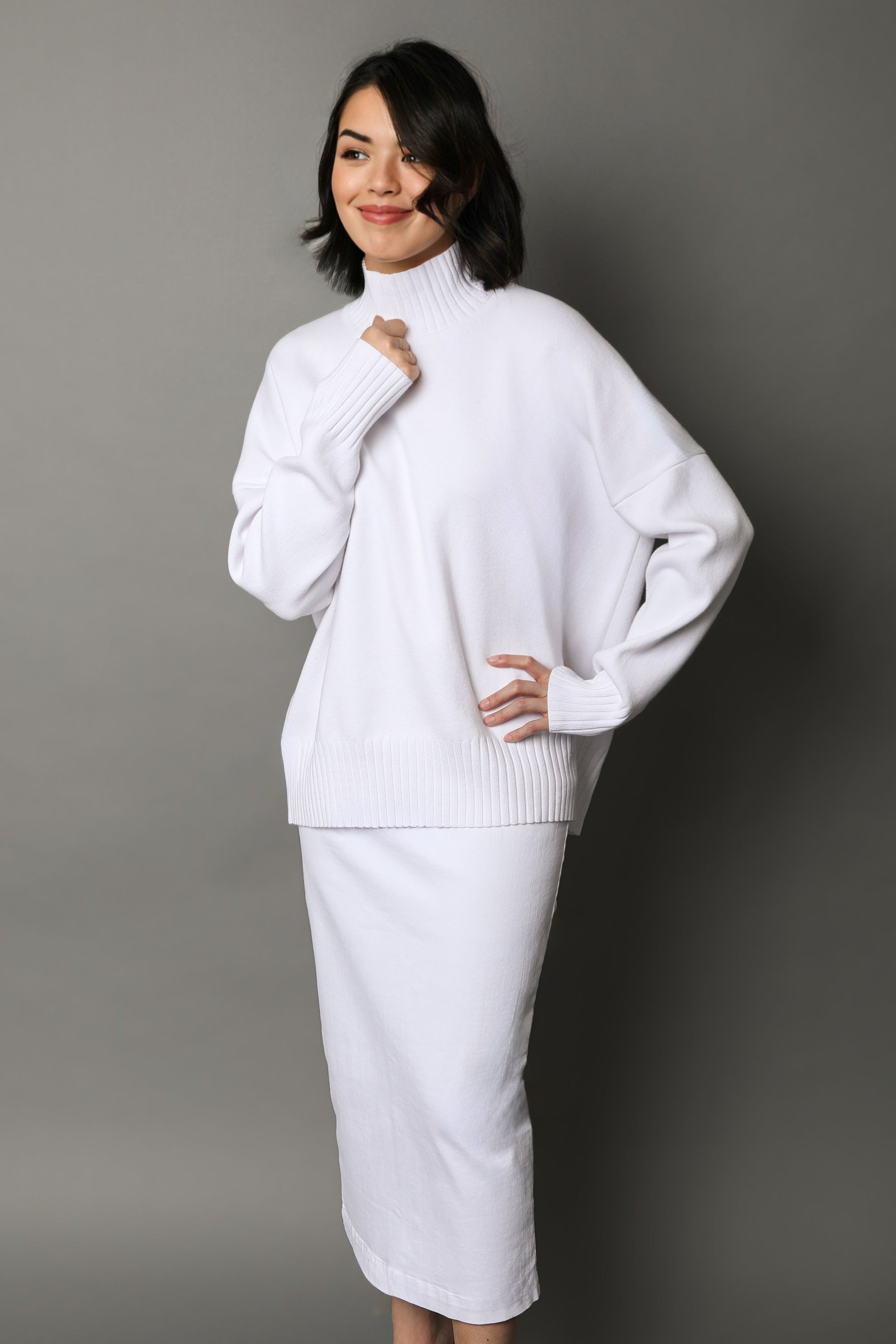 LAUREN SKIRT IN GARMENT-DYED ITALIAN STRETCH DENIM