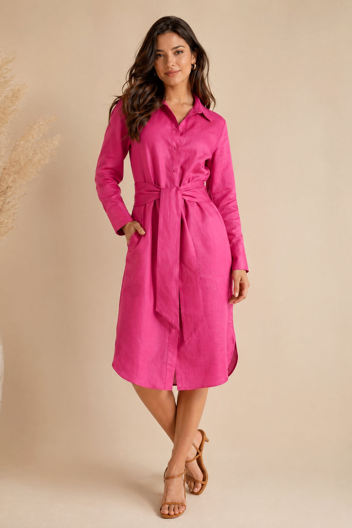 SHIRTDRESS DUSTER IN PREMIUM ITALIAN LINEN