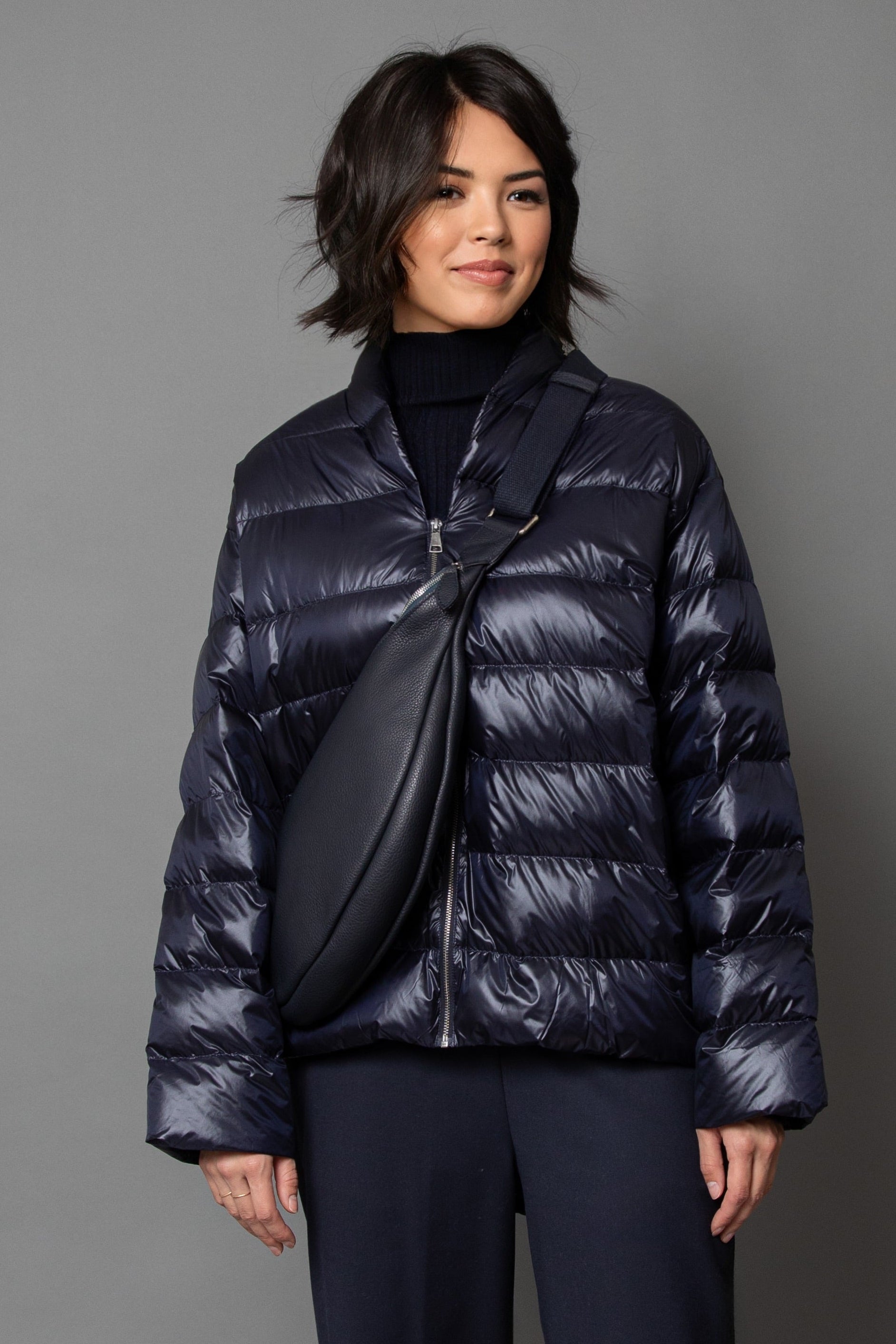 GEMMA ITALIAN LEATHER CROSSBODY NAVY