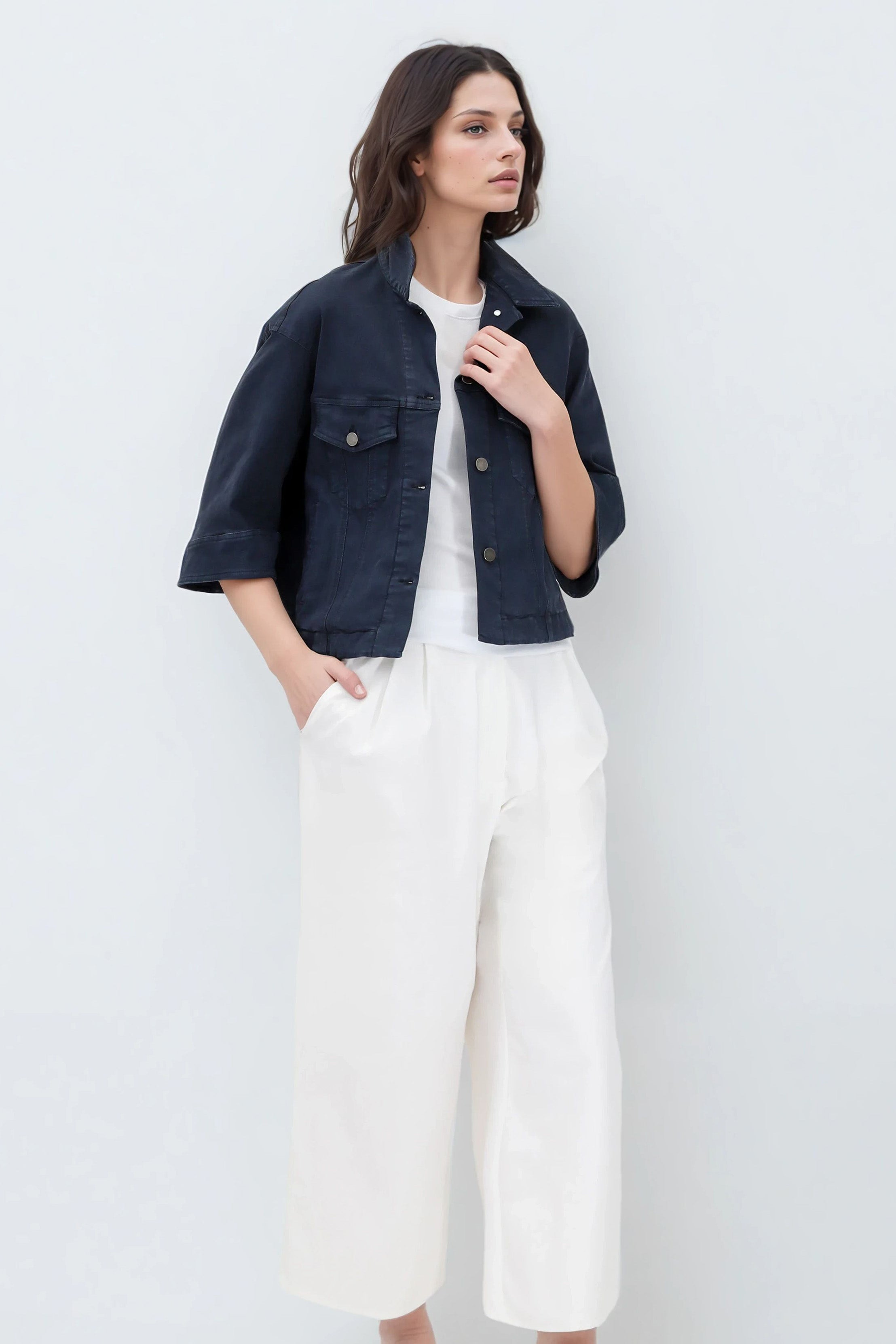 VENETO JACKET GARMENT-DYED ITALIAN STRETCH DENIM