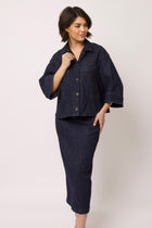 LAUREN PENCIL SKIRT IN ORGANIC ITALIAN COTTON STRETCH