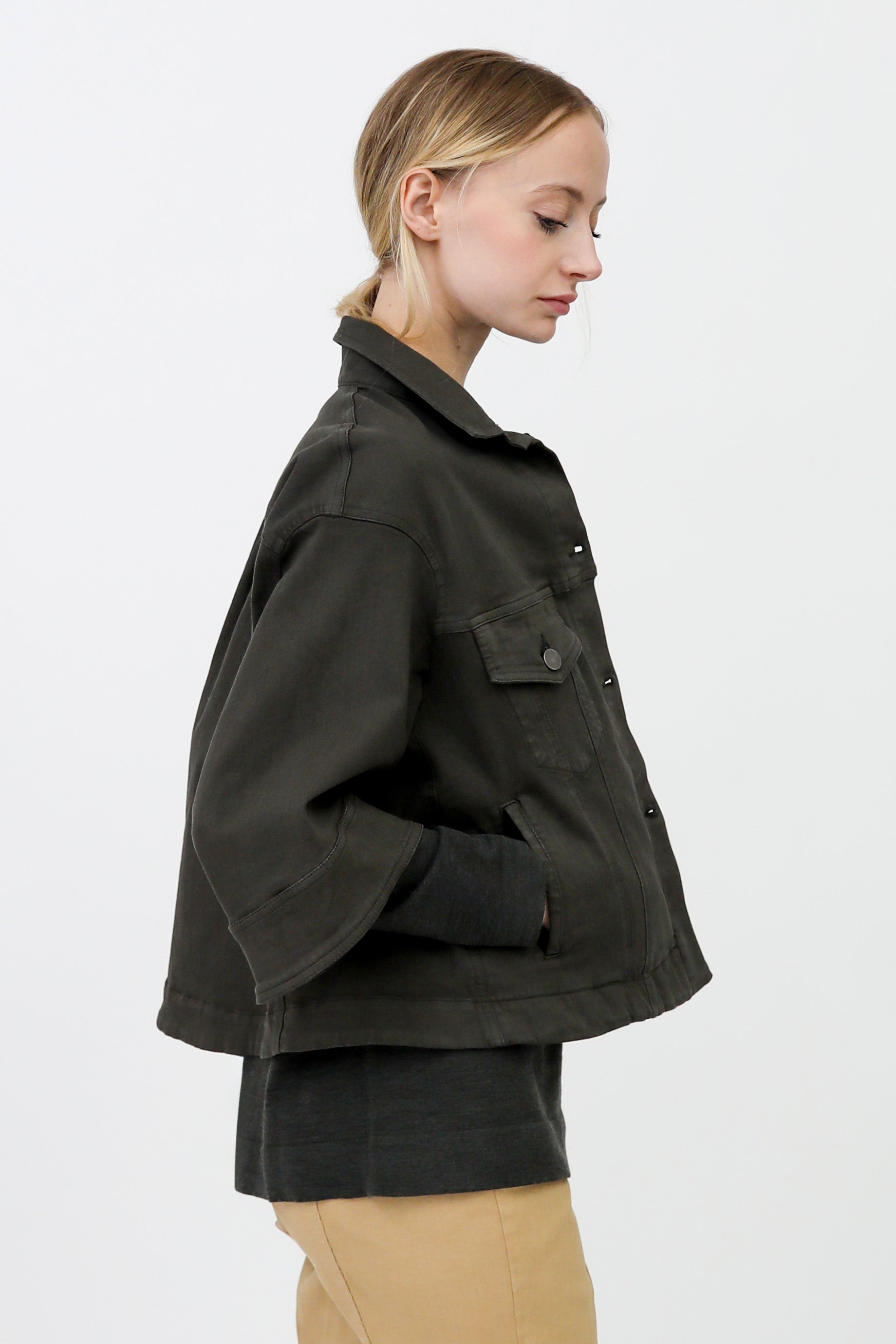 VENETO JACKET GARMENT-DYED ITALIAN STRETCH DENIM