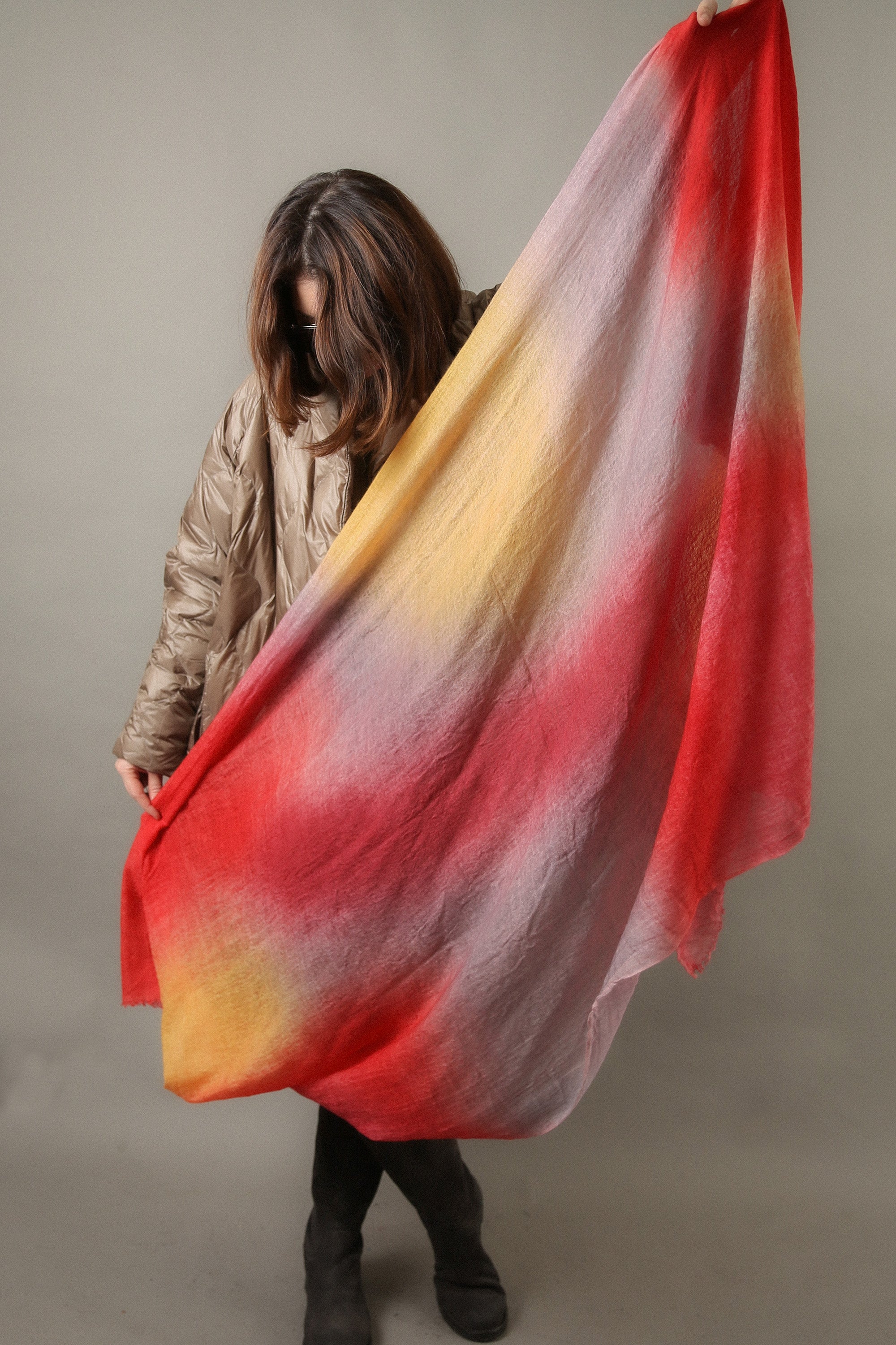 SOLSTICE SCARF IN HAND DYED CASHMERE