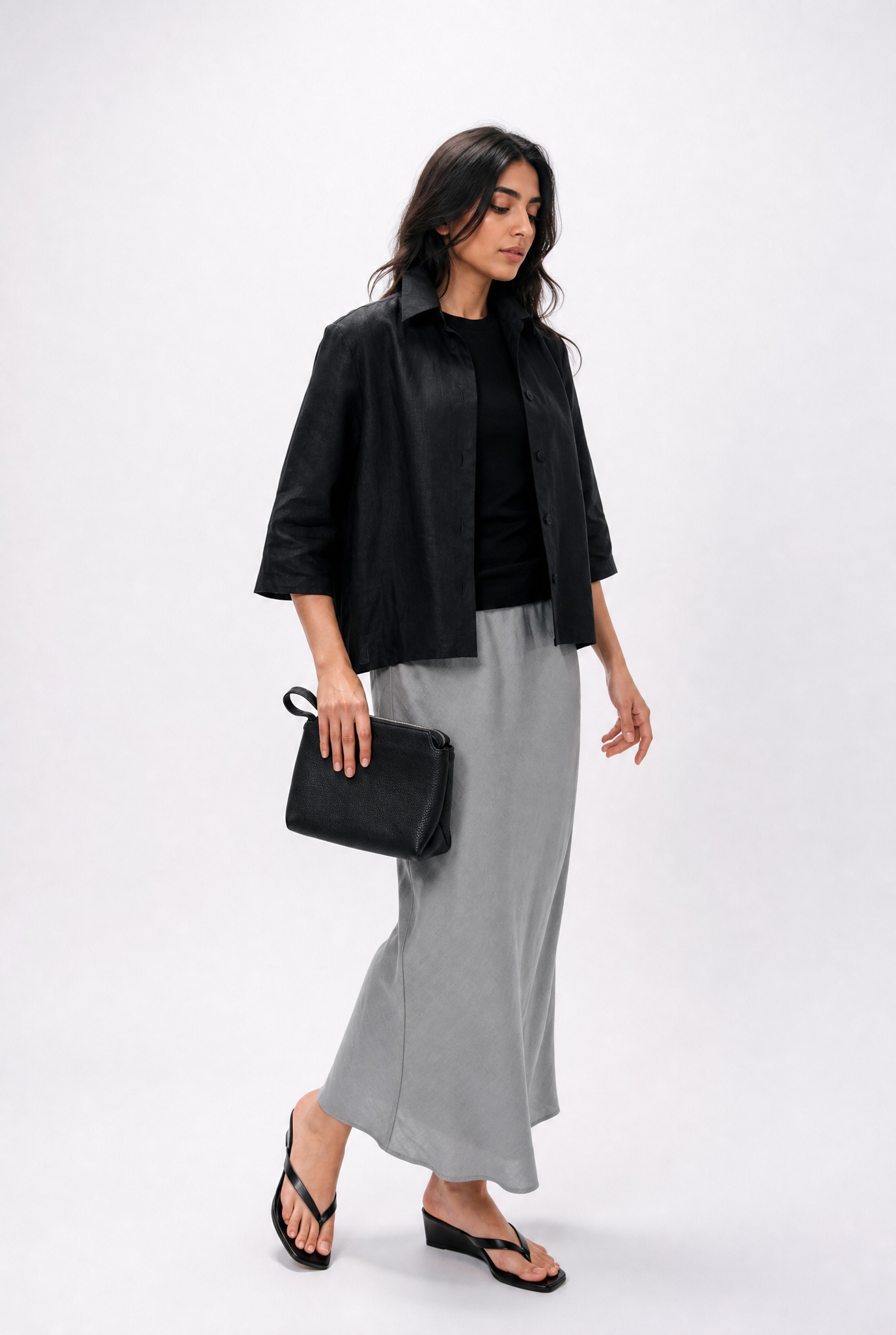 LEONORA BIAS SKIRT IN ITALIAN LINEN