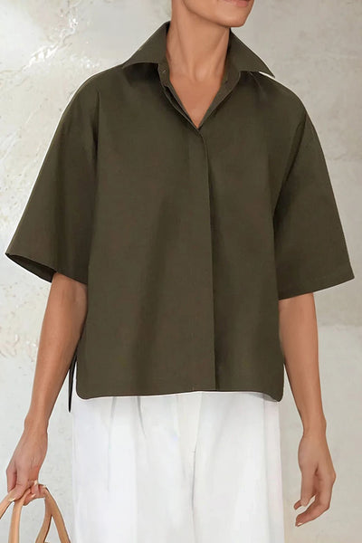 ZOEY CAMP SHIRT IN ITALIAN COTTON