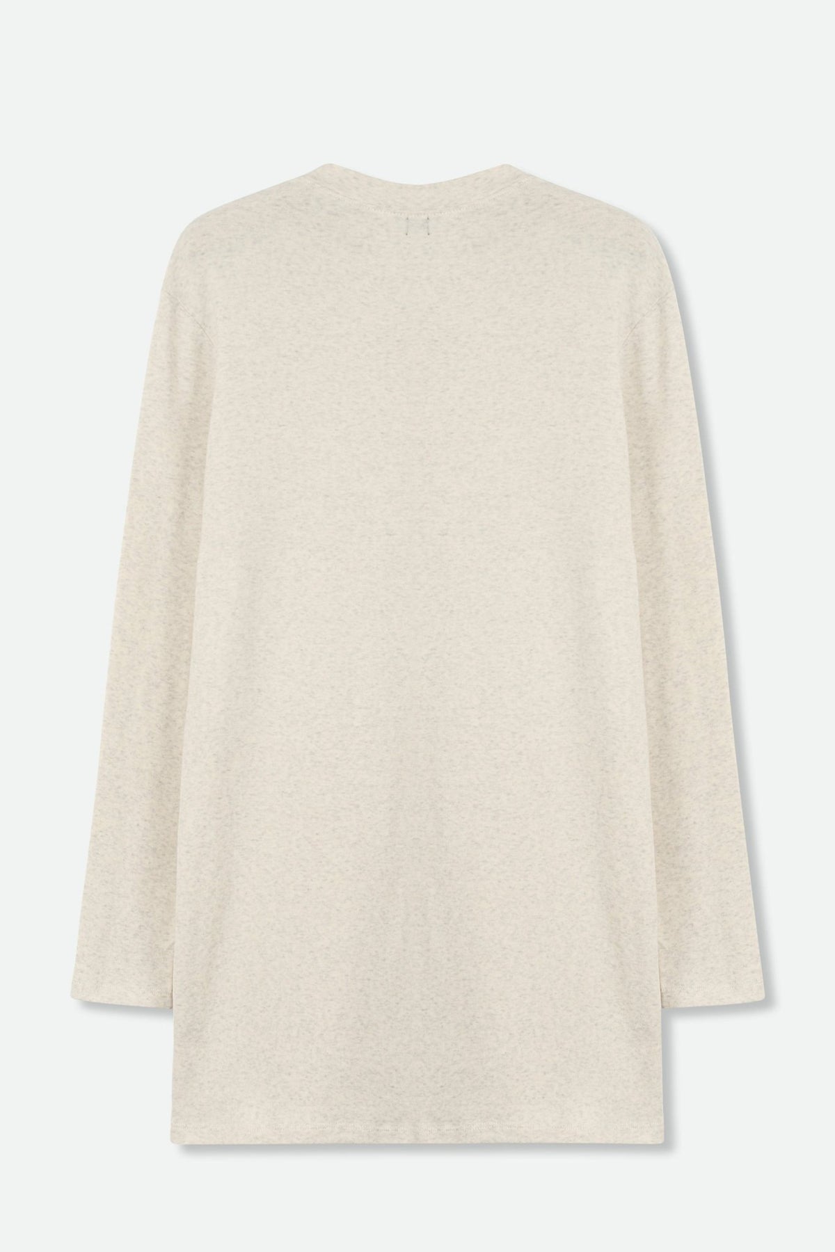 A LINE V NECK LONG SLEEVE TUNIC IN HEATHERED PIMA COTTON STRETCH