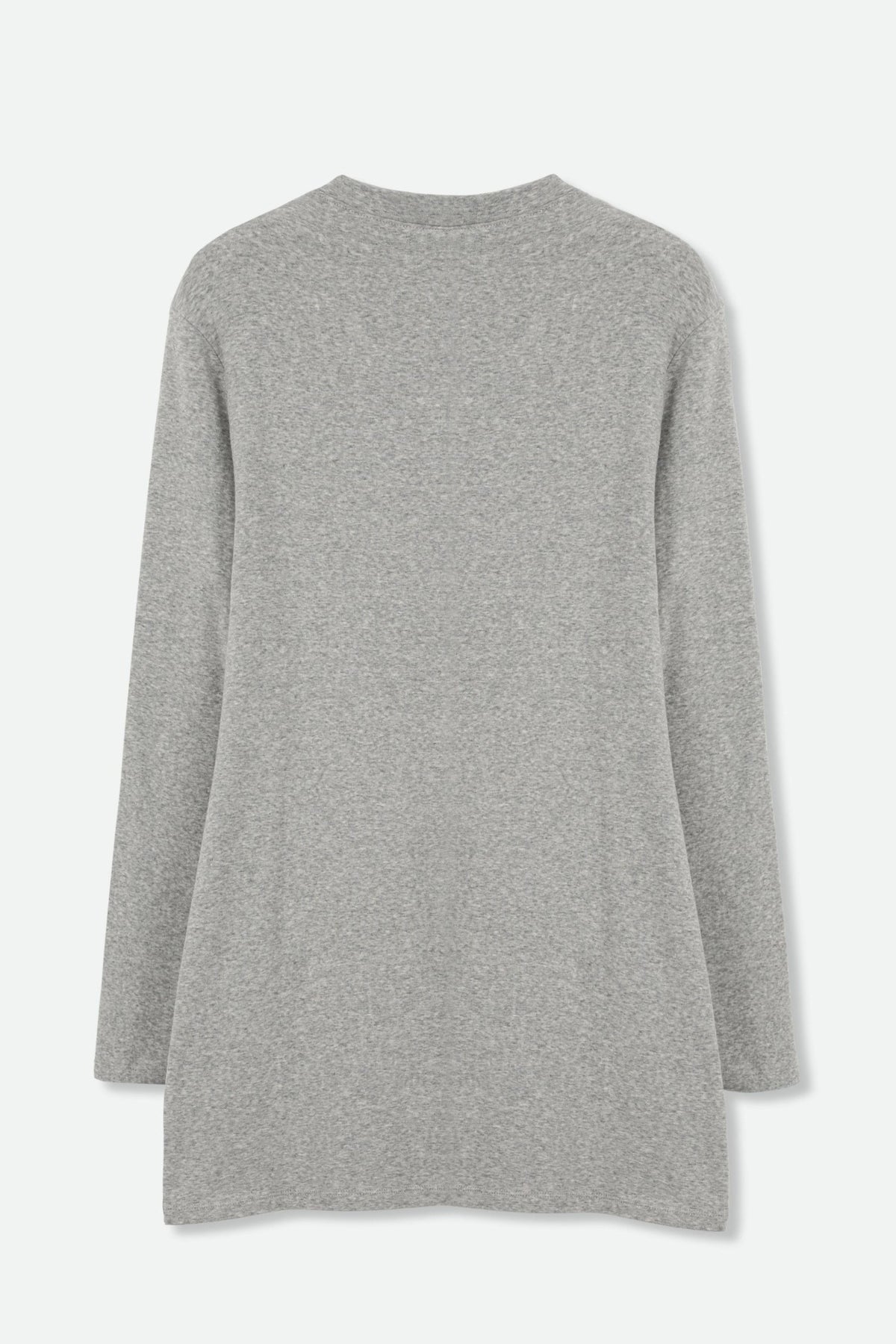 A LINE V NECK LONG SLEEVE TUNIC IN HEATHERED PIMA COTTON STRETCH