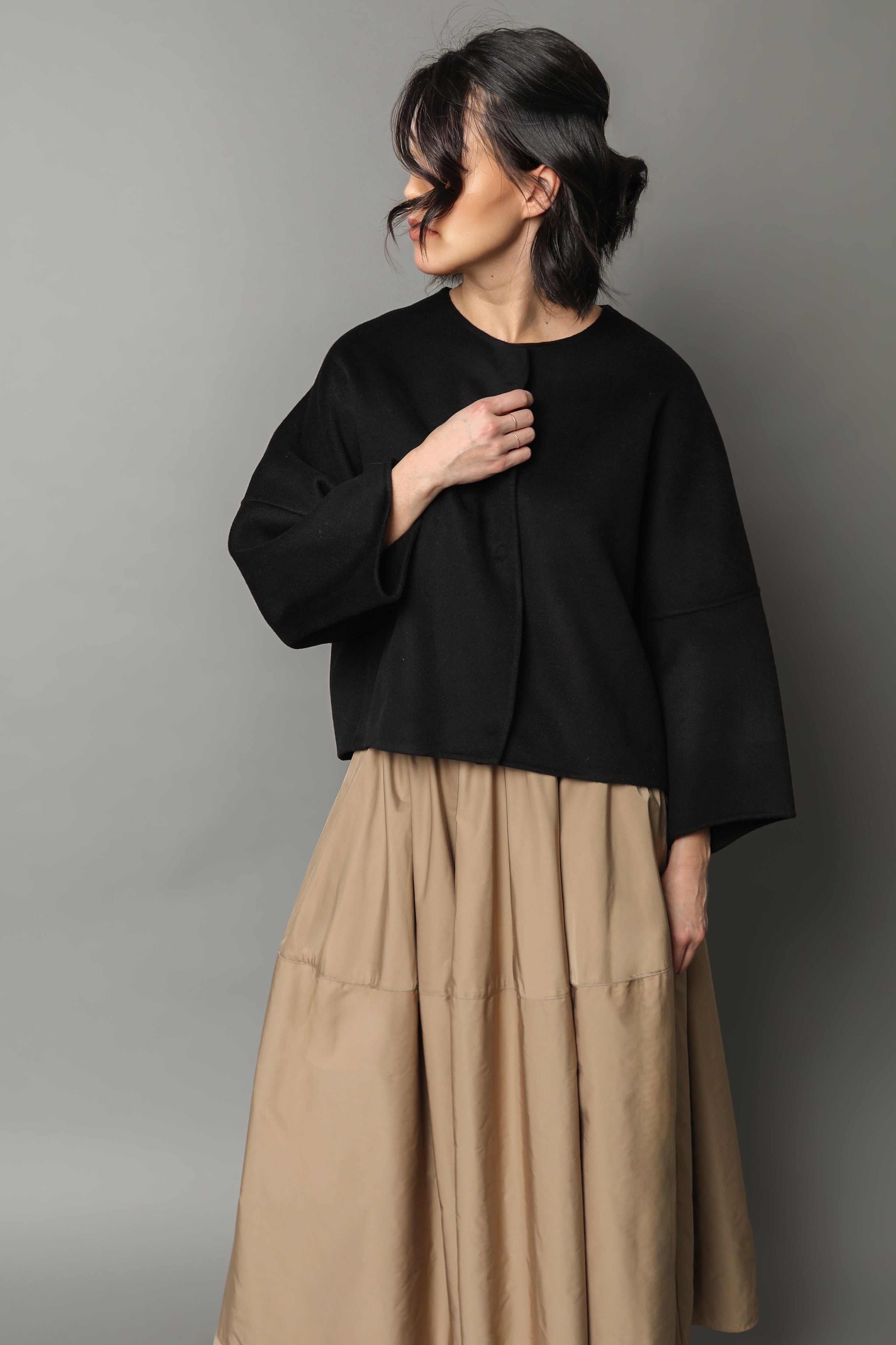 ADELAIDE SNAP JACKET IN DOUBLE FACE CASHMERE WOOL - Jarbo
