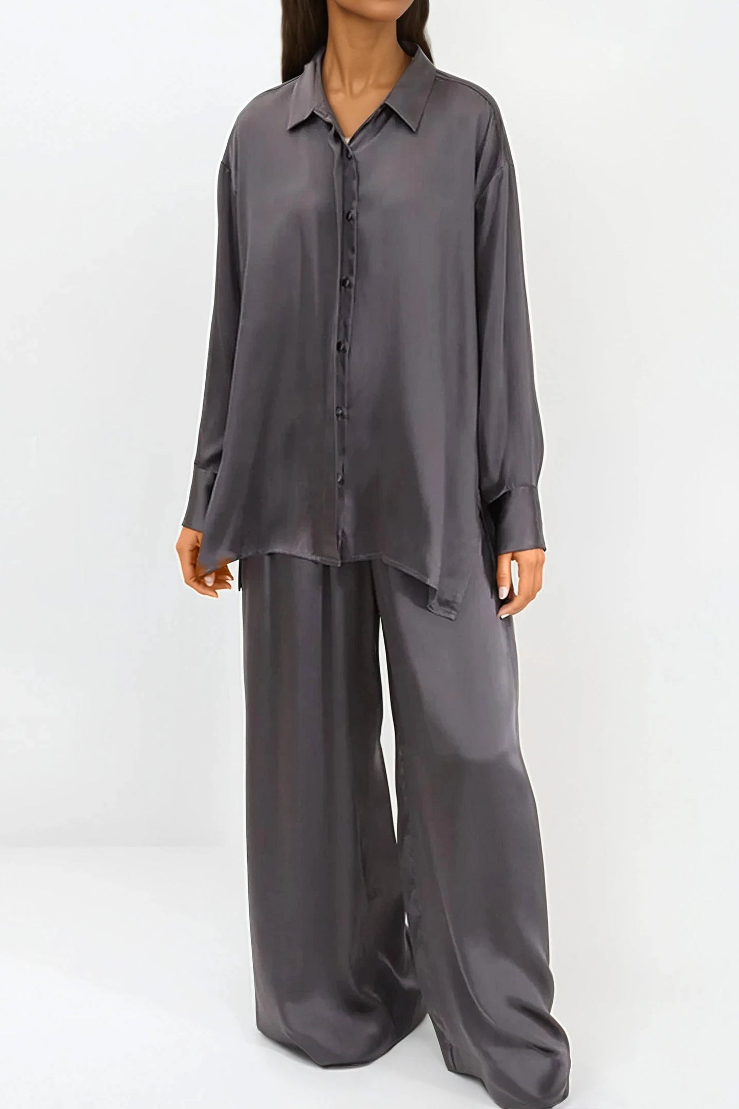 ADRIA SHIRT IN STRETCH SILK CHARMEUSE - Jarbo