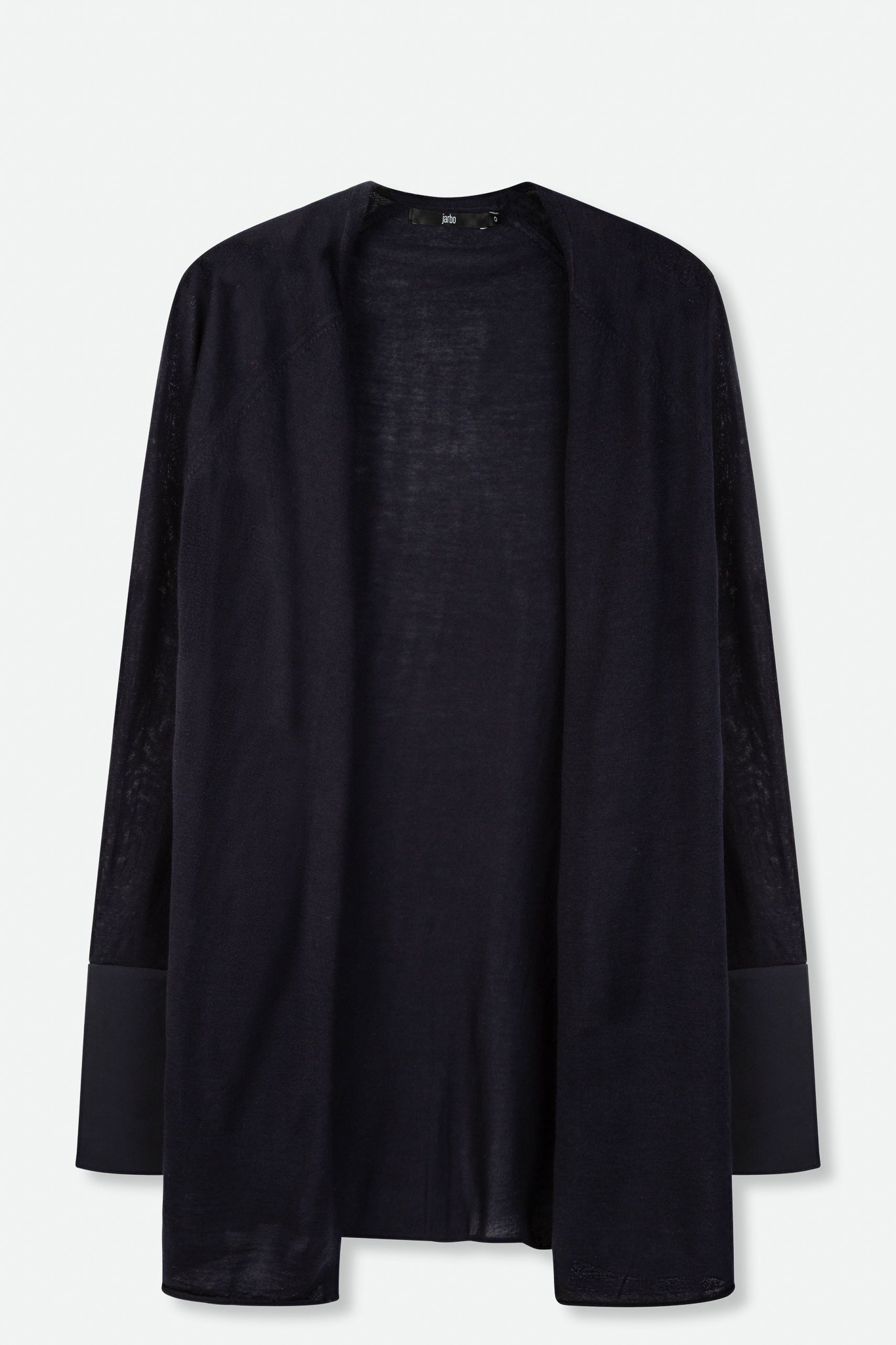 ALIA SILK CUFF CARDIGAN IN MERINO WOOL - Jarbo